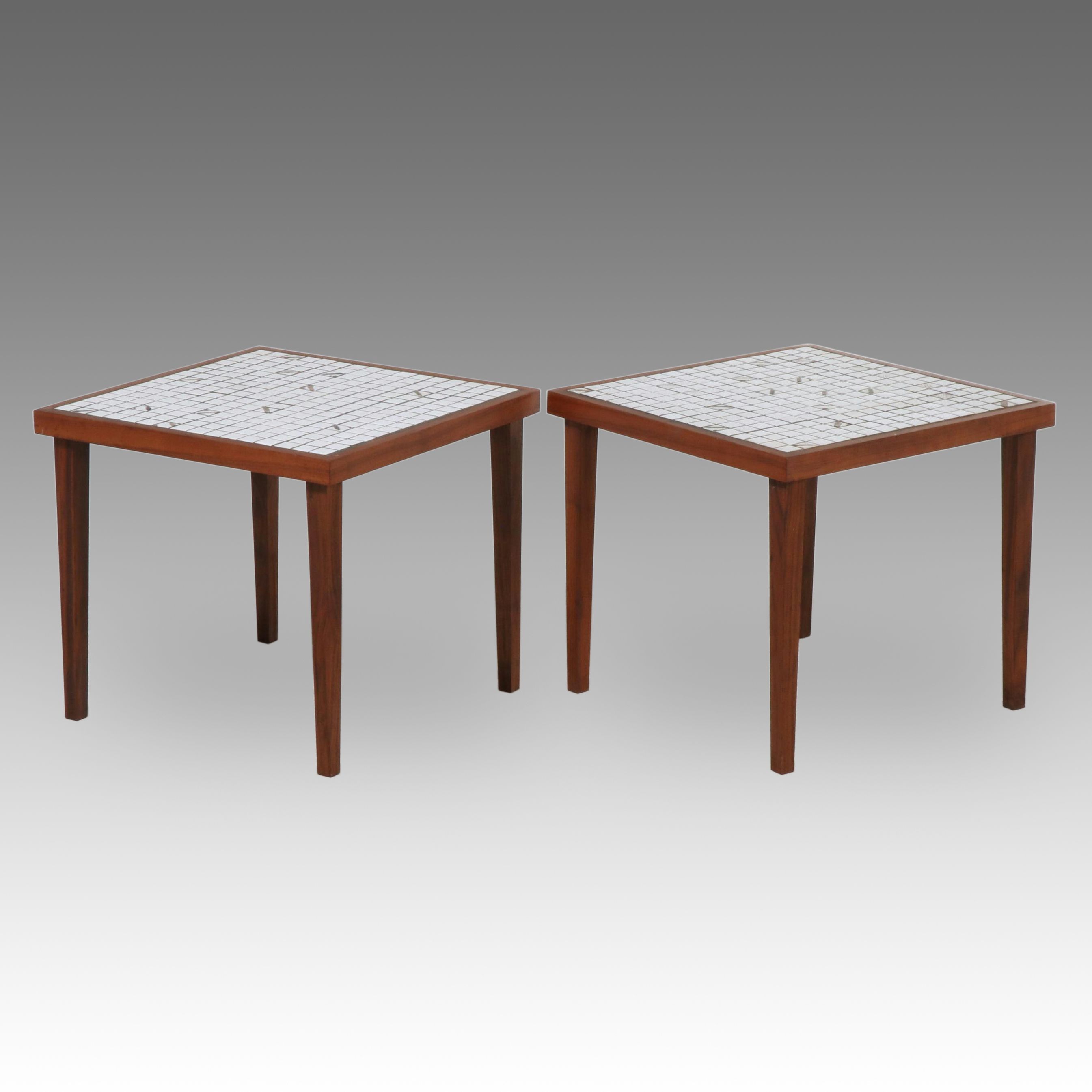 Pair of Marshall Studios Gordon and Jane Martz Tile Top Teak End Tables