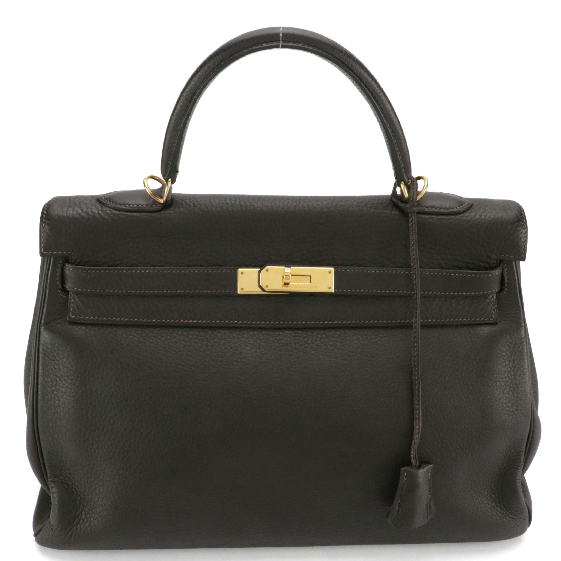 Hermès Birkin 35 Satchel in Dark Brown Clemence Leather