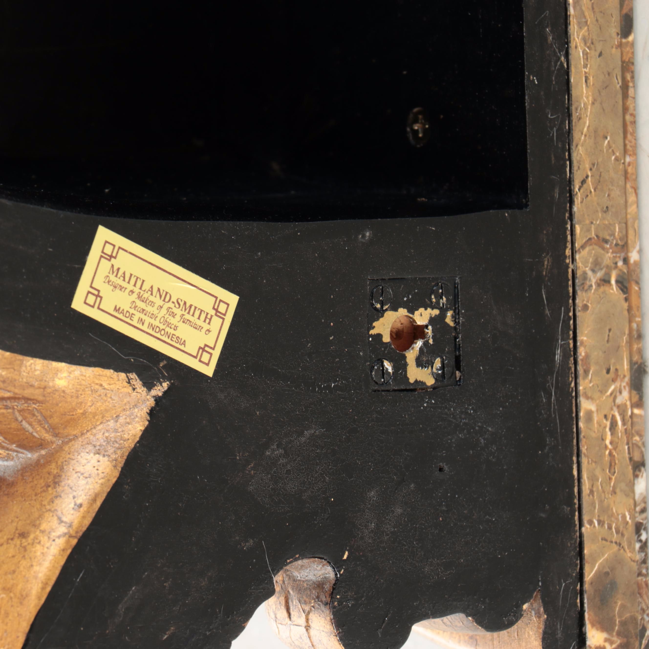 French Empire Style Lion Head and Rope Marble Top Wall Shelf