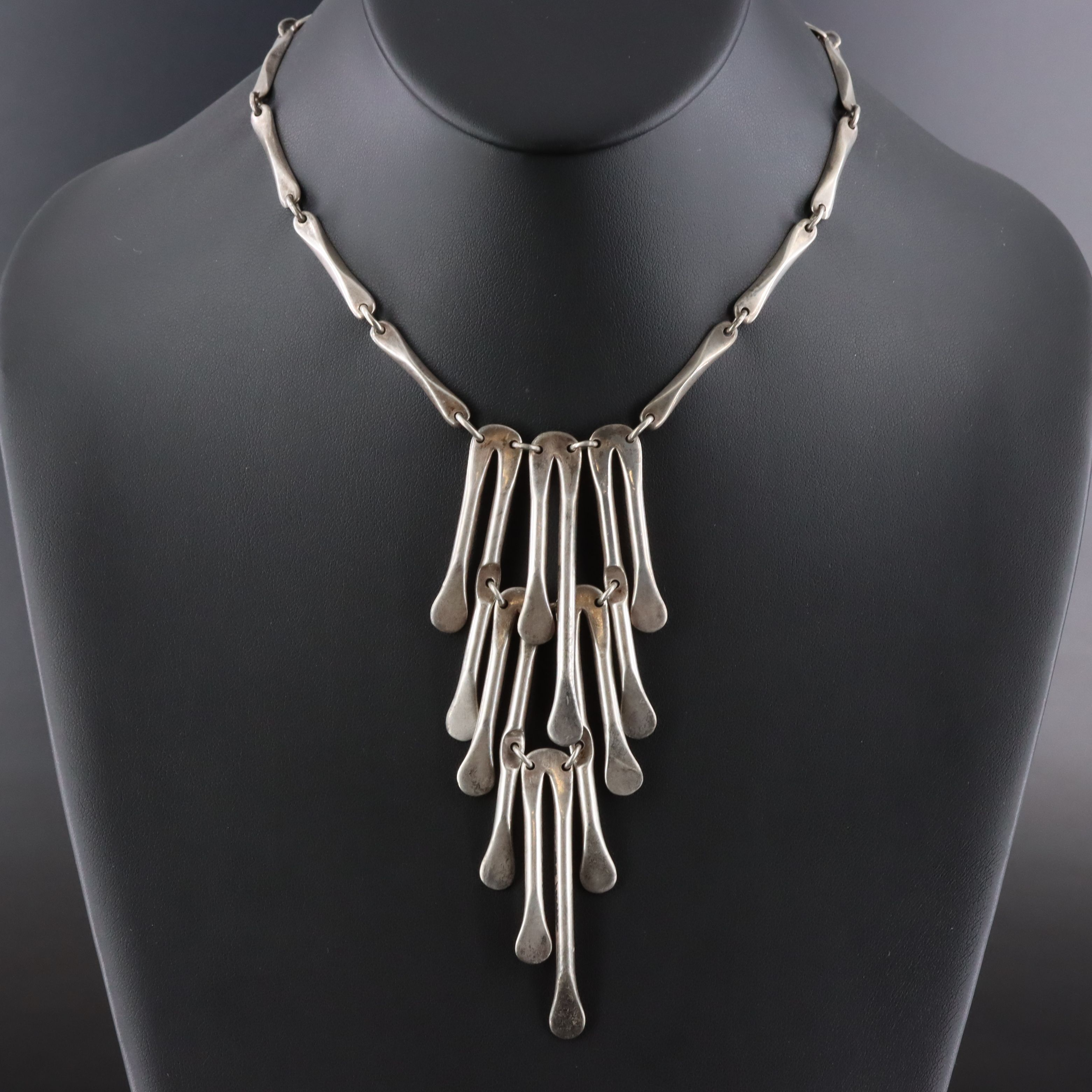 Mexican Sterling Tapered Necklace