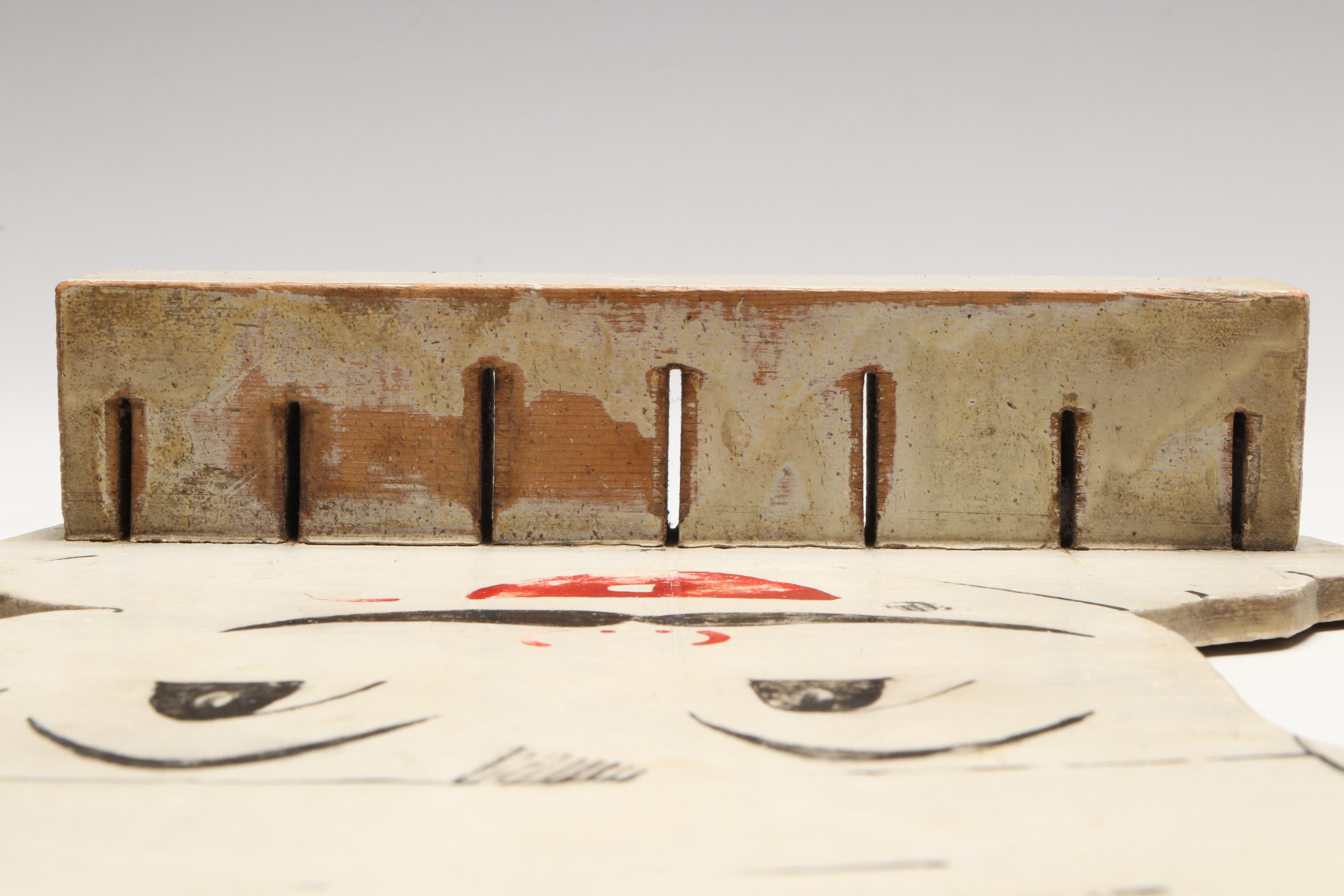 Hand-Painted Wooden Chef's Head Wall Mount Kitchen Knife Rack