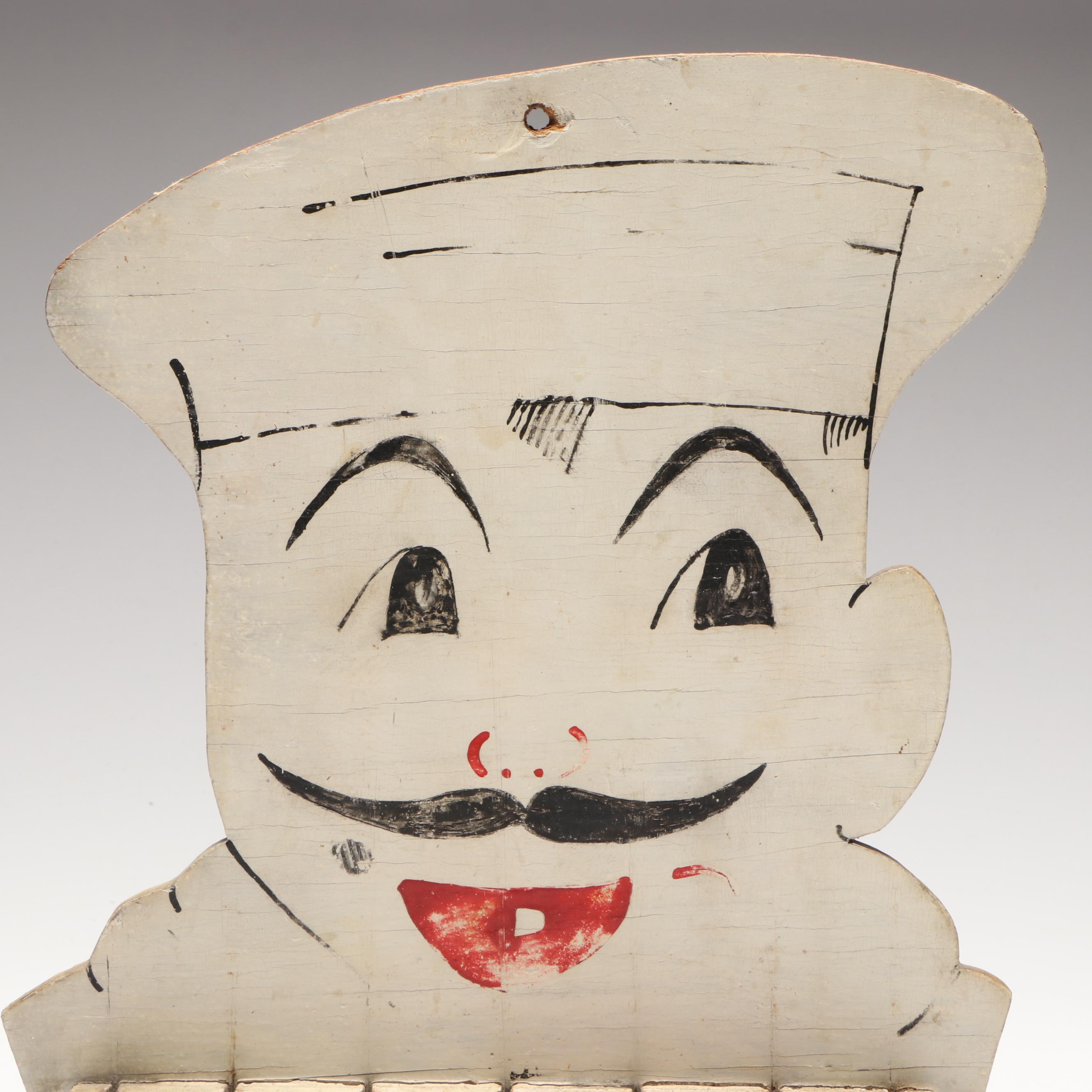 Hand-Painted Wooden Chef's Head Wall Mount Kitchen Knife Rack