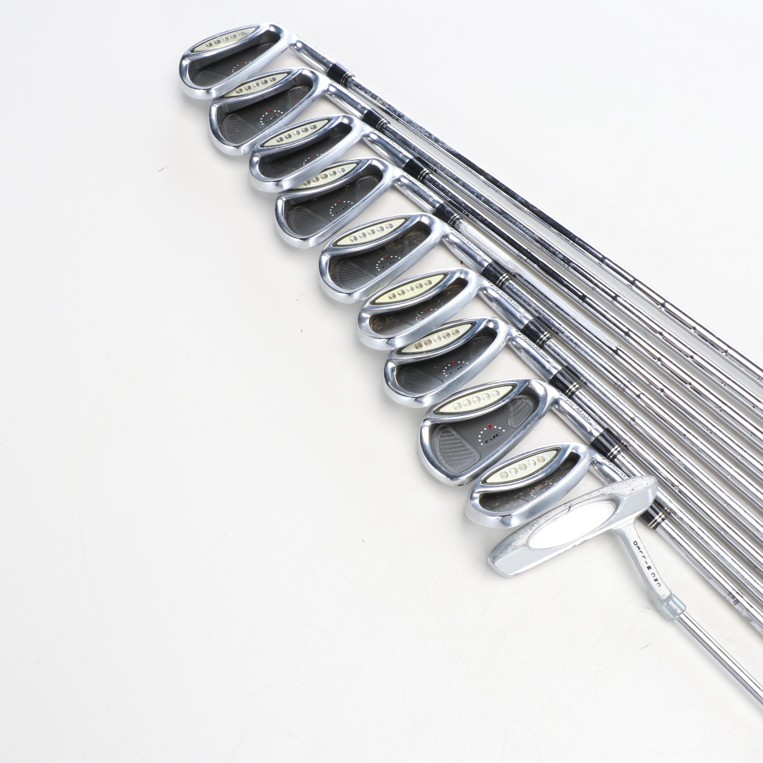 Nike Golf Bag with TaylorMade Irons and More Clubs