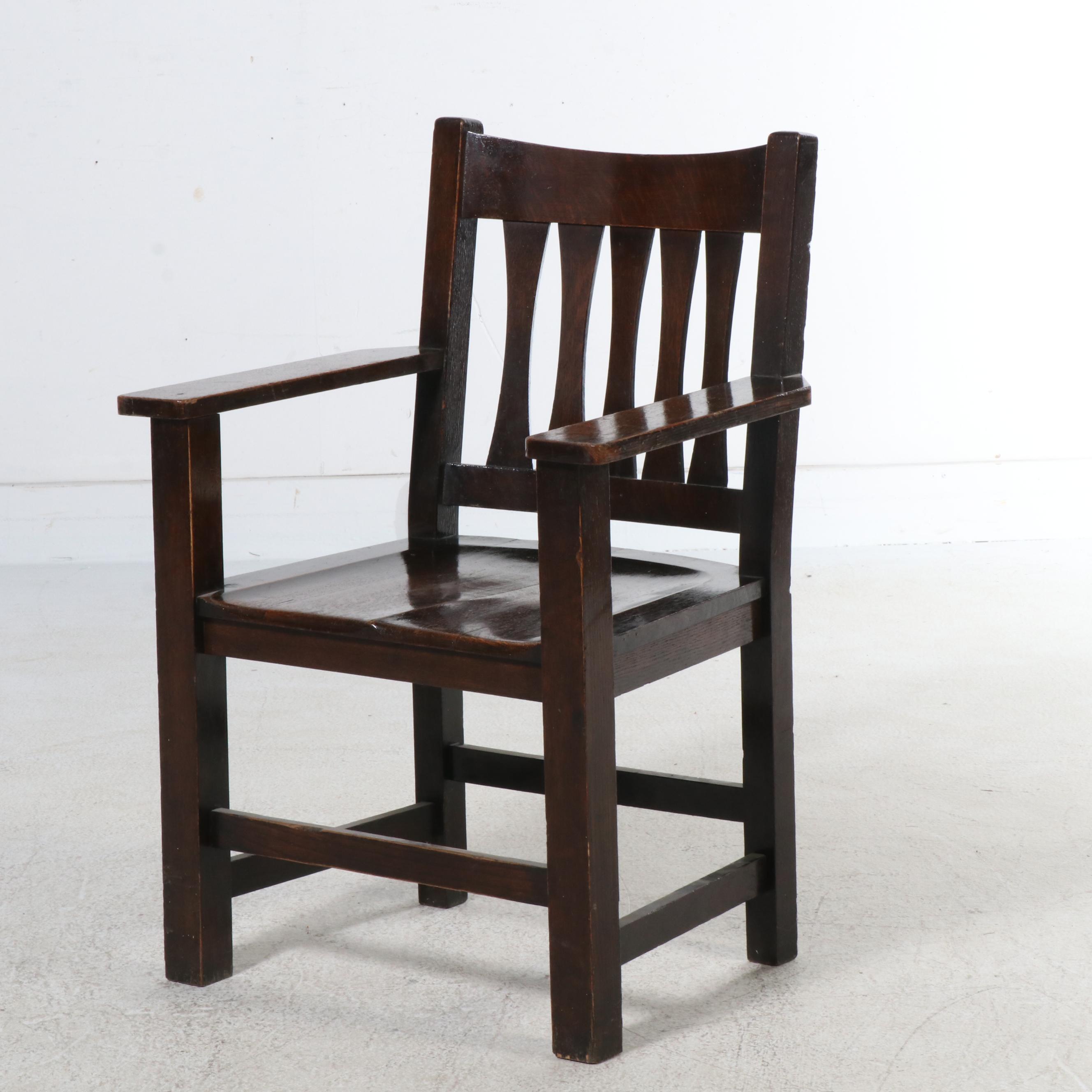 Set of Four Paine Furniture Co. Arts & Crafts Oak Armchairs