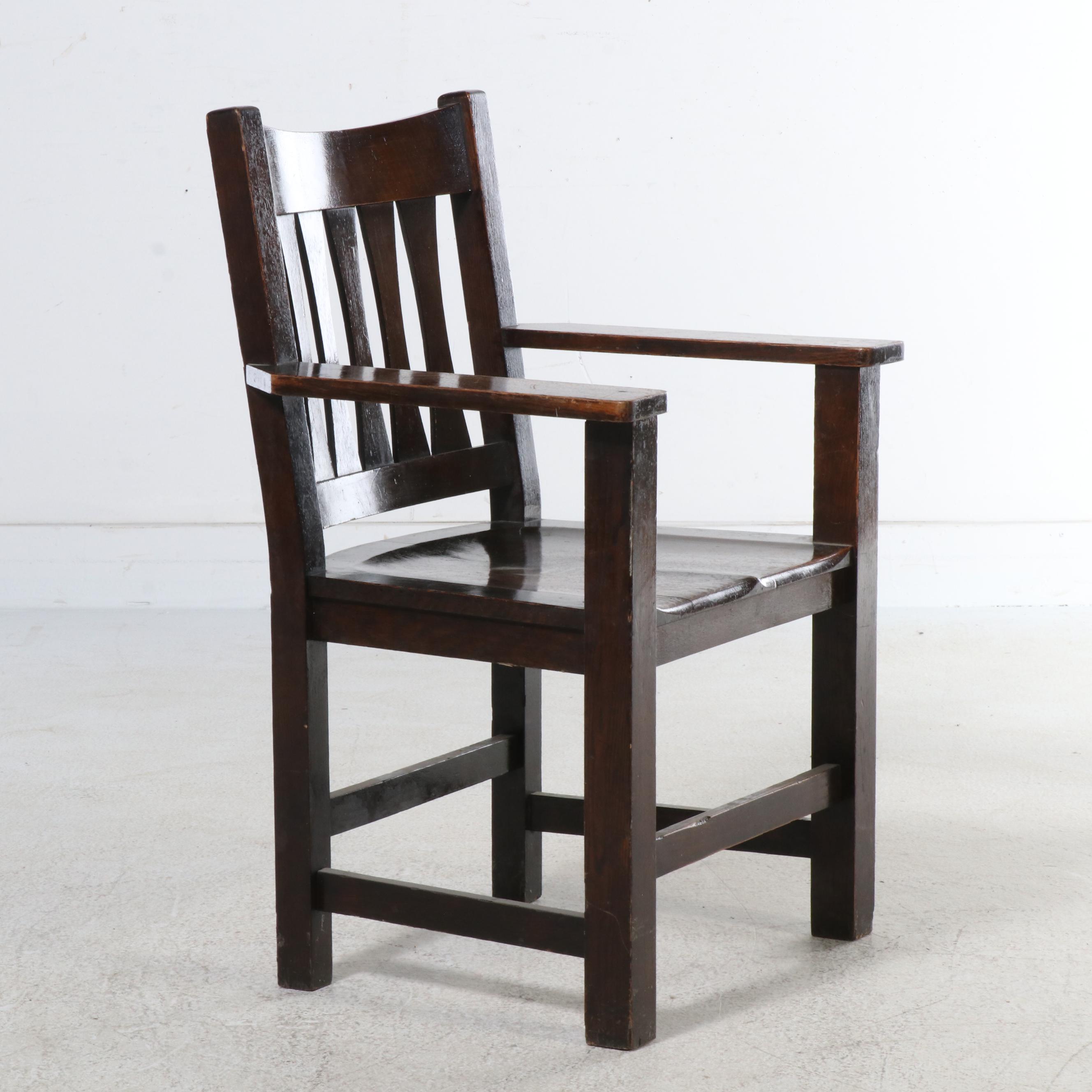 Set of Four Paine Furniture Co. Arts & Crafts Oak Armchairs