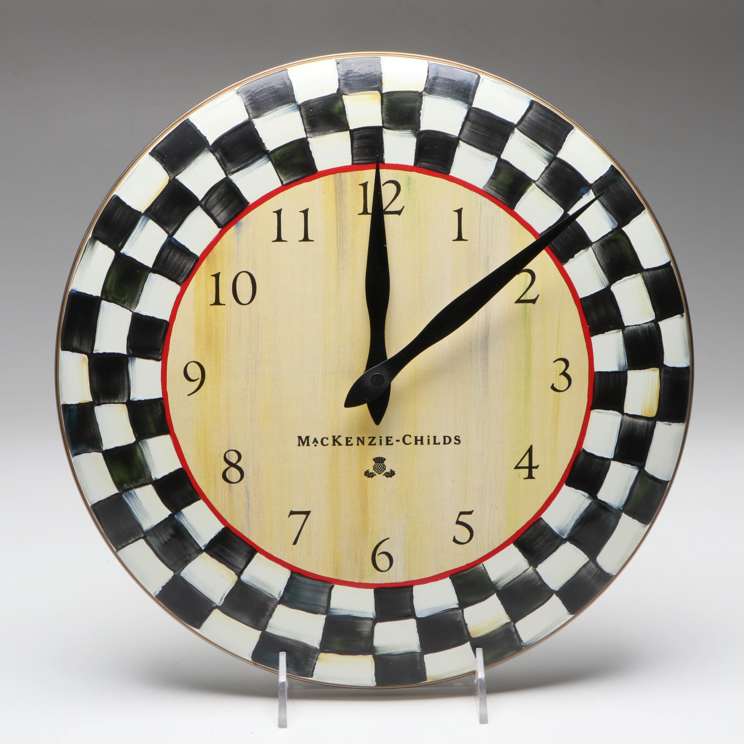 MacKenzie-Childs "Courtly Check" Wall Clock