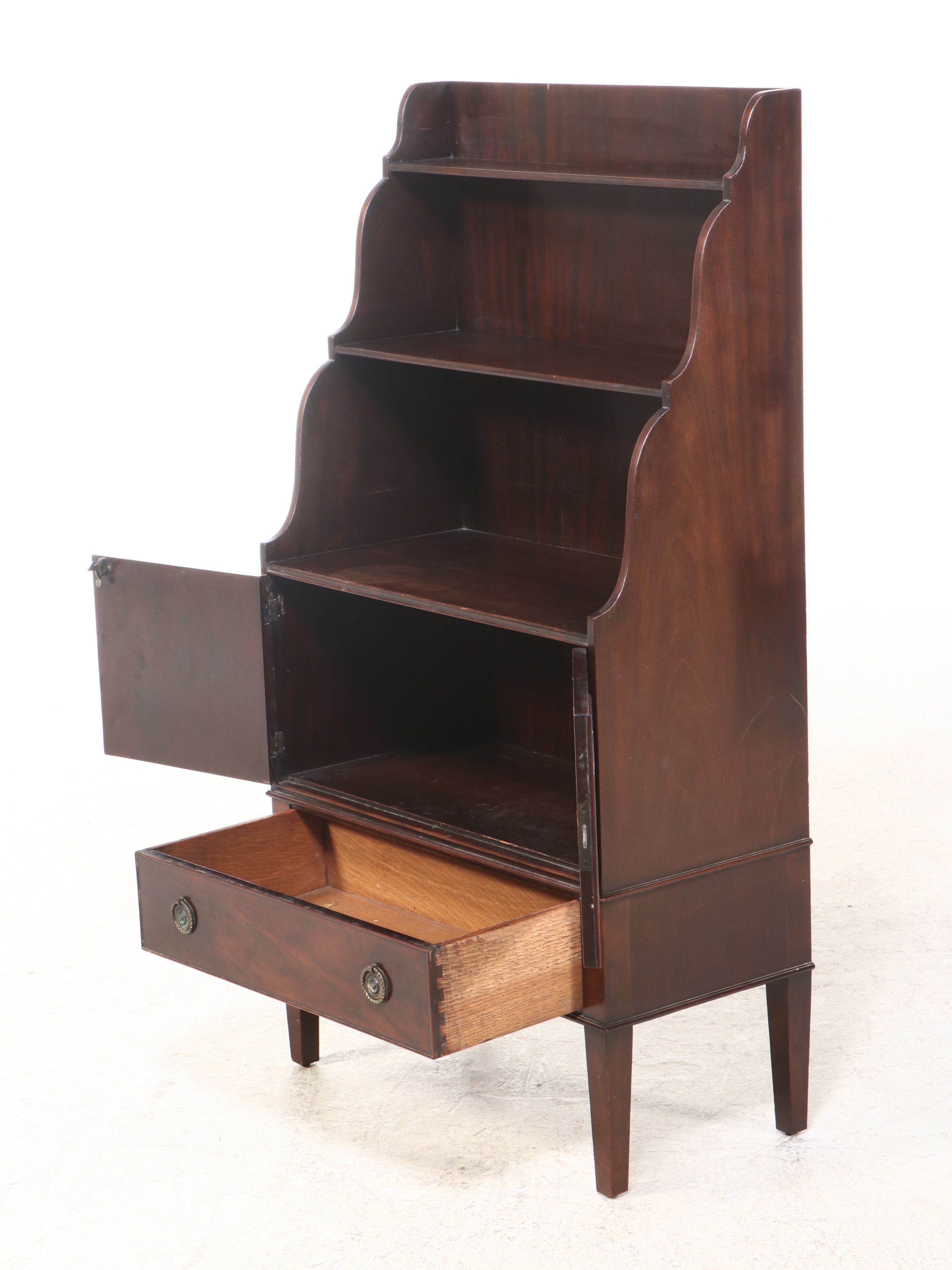 Regency Style Mahogany Waterfall Bookcase