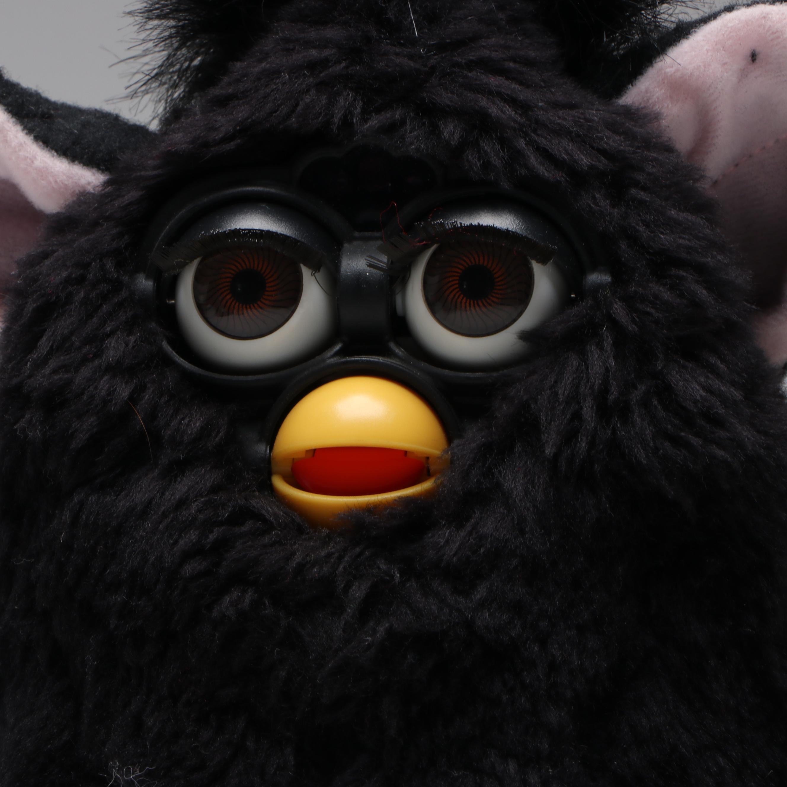 Tiger Electronics Black and White Furby with Furby Buddies Dolls, Late 1990s