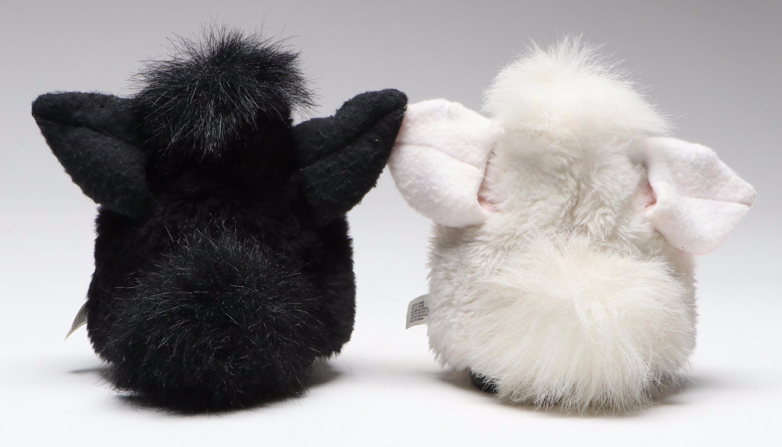 Tiger Electronics Black and White Furby with Furby Buddies Dolls, Late 1990s