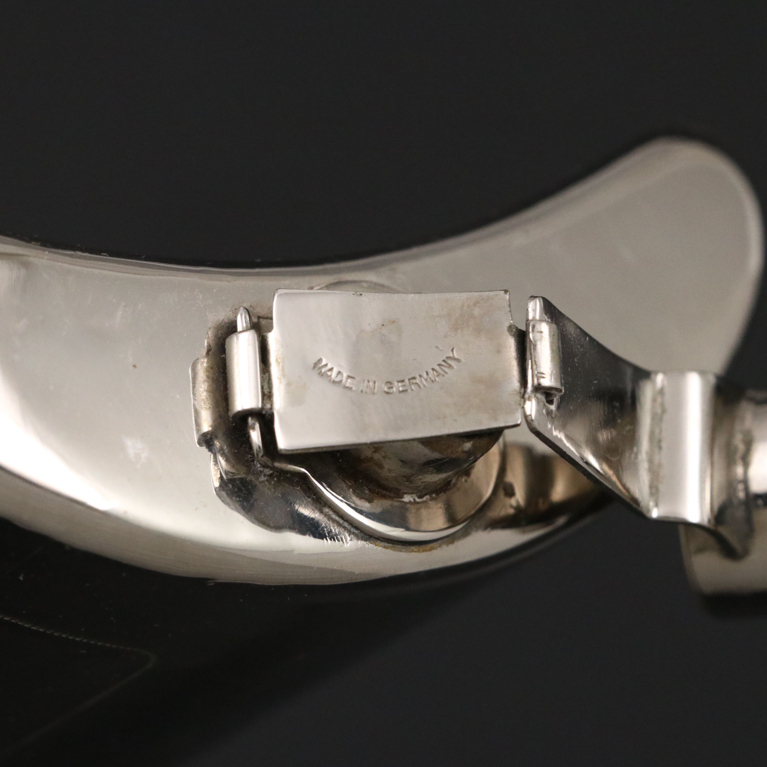 German Hammered Metal Flask and Shot Glasses