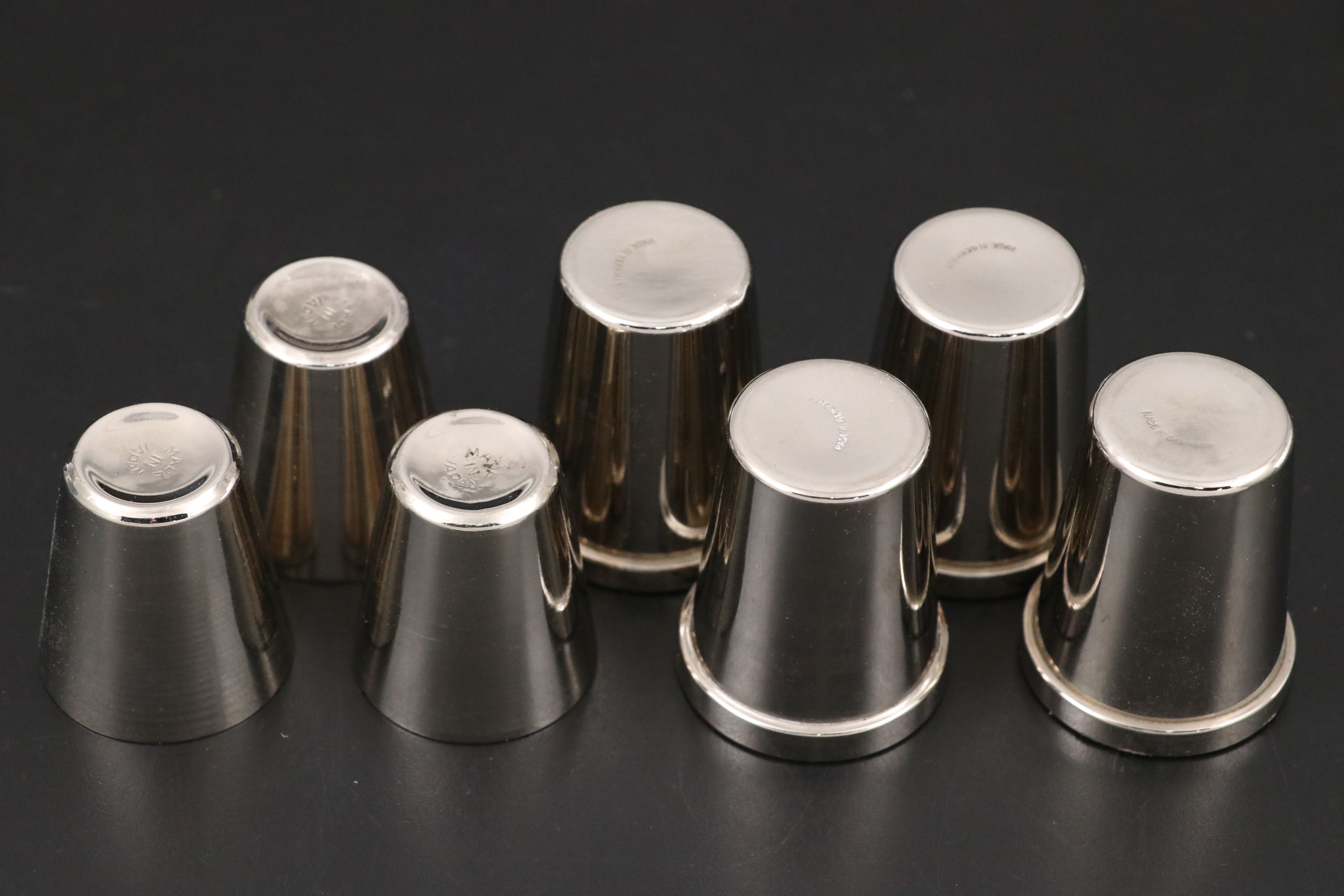 German Hammered Metal Flask and Shot Glasses