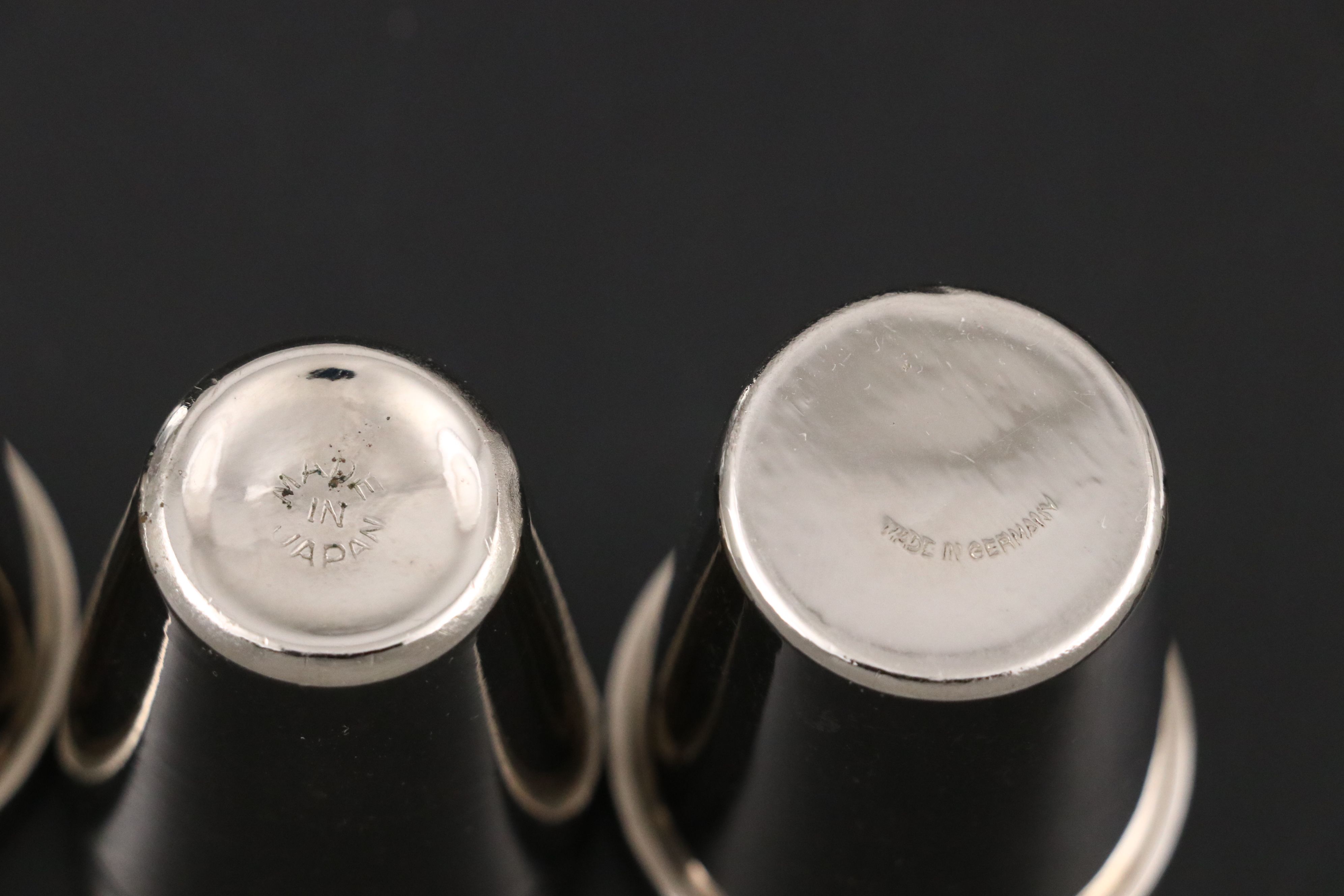 German Hammered Metal Flask and Shot Glasses