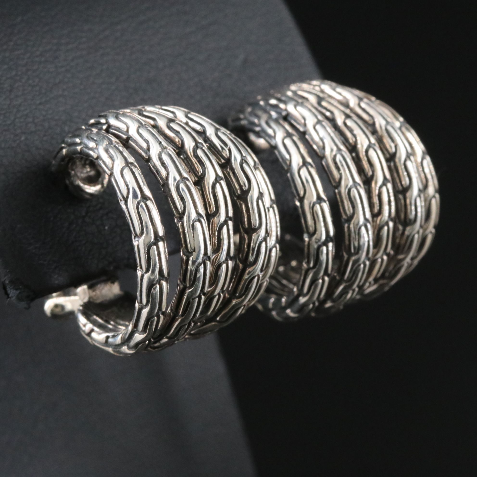 John Hardy Sterling Classic Chain Hoop Earrings