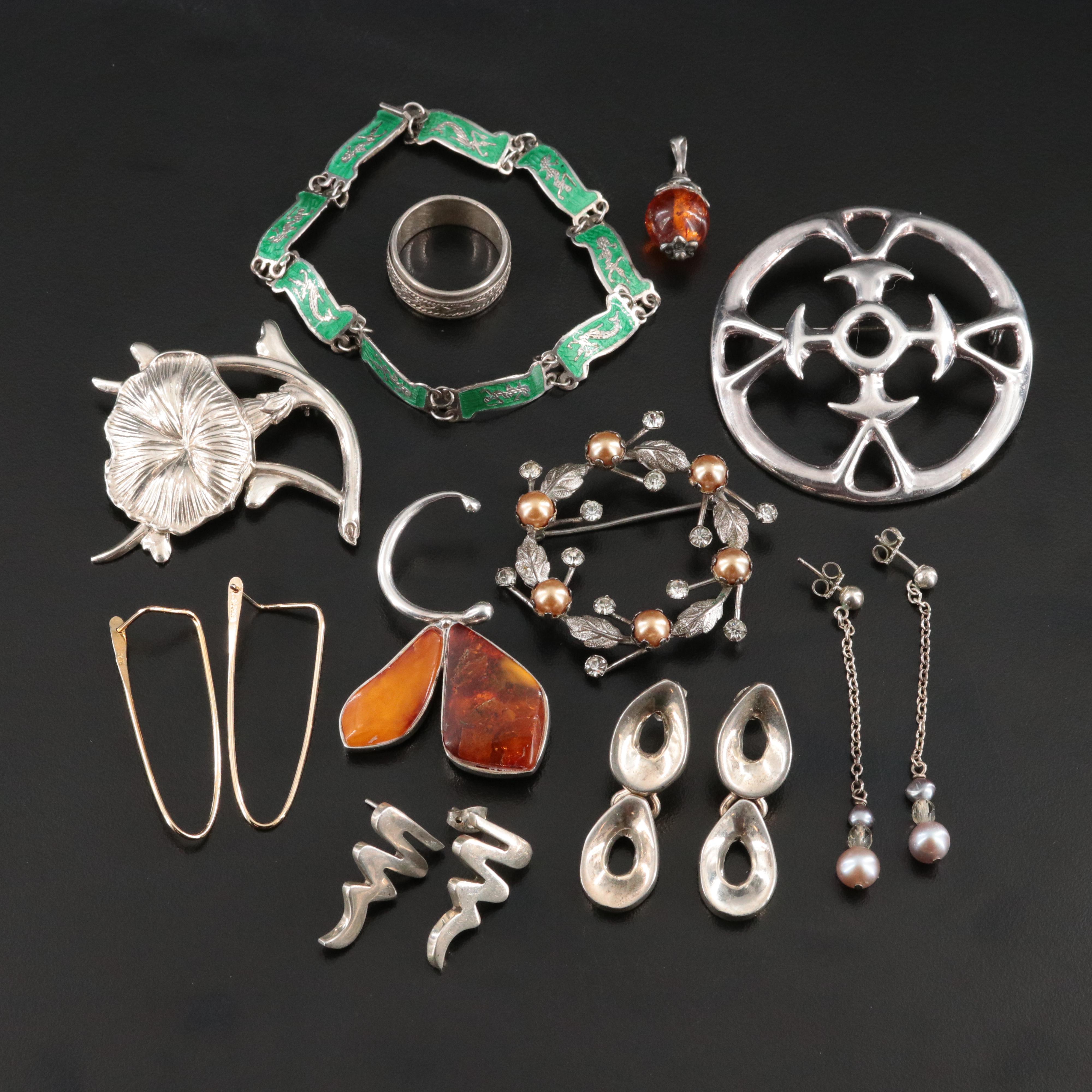 Norwegian Juhls Studio Featured in Sterling Jewelry Collection with Amber
