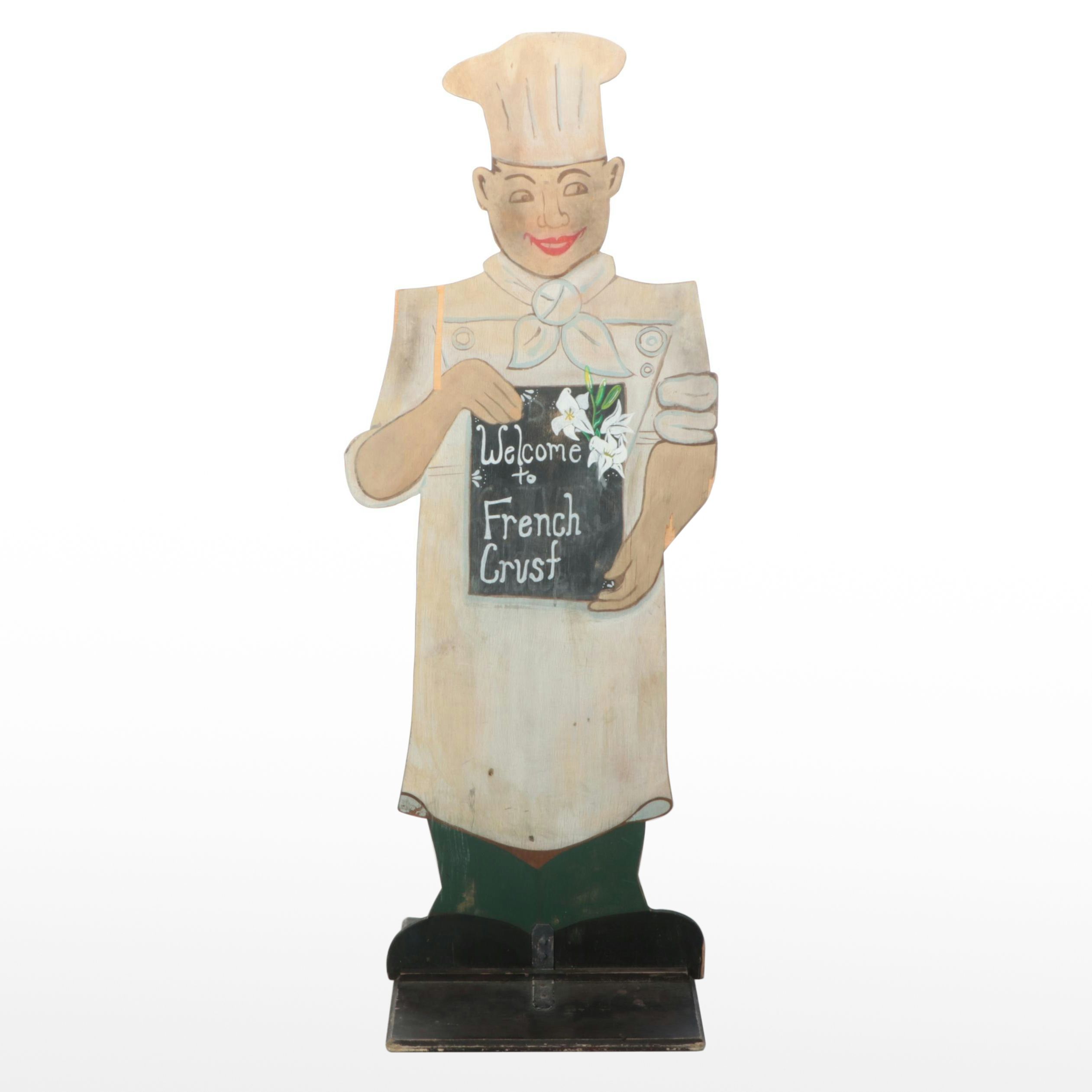 "Welcome to French Crust" Polychrome Wooden Sign