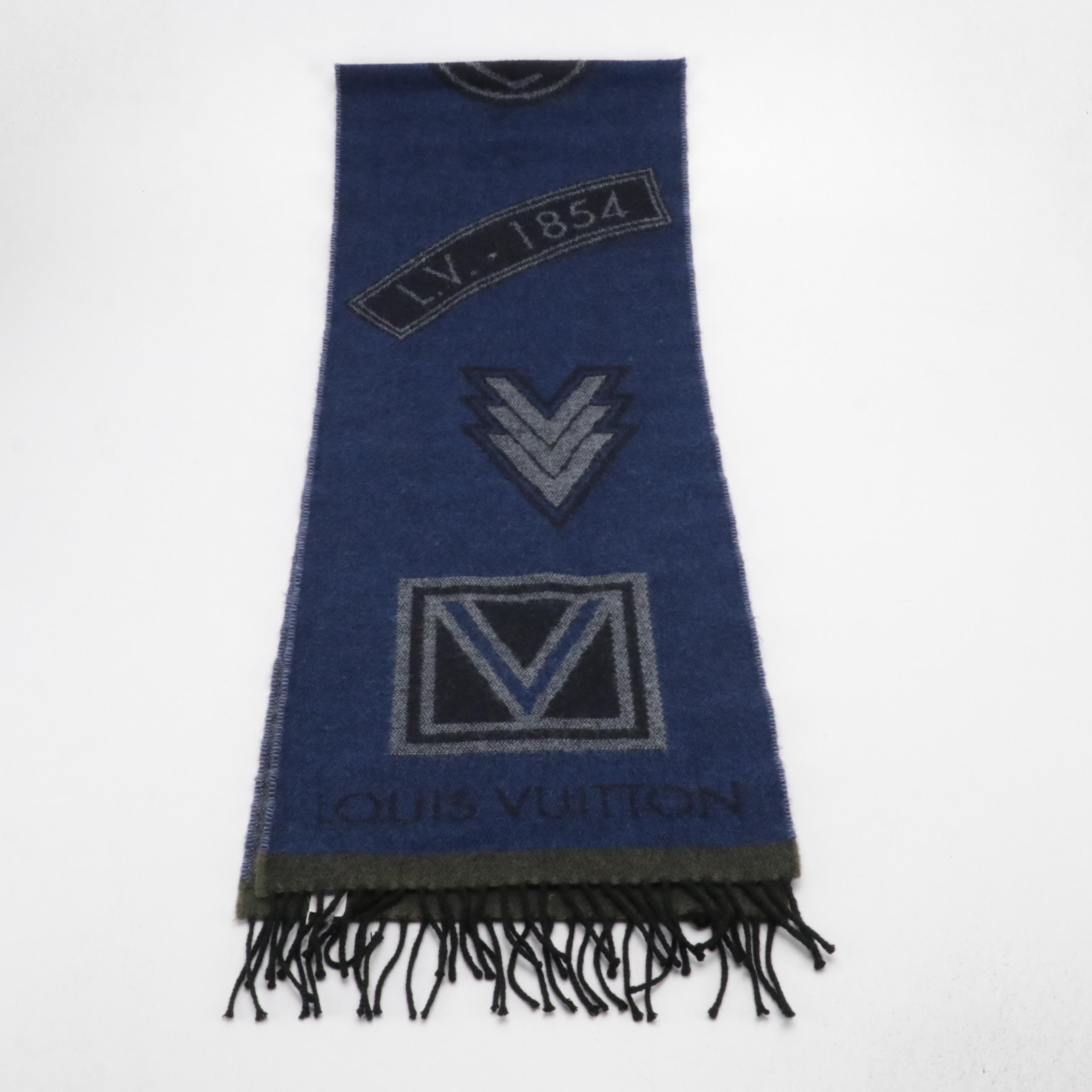 Louis Vuitton Wool and Cashmere Blend Fringe Scarf