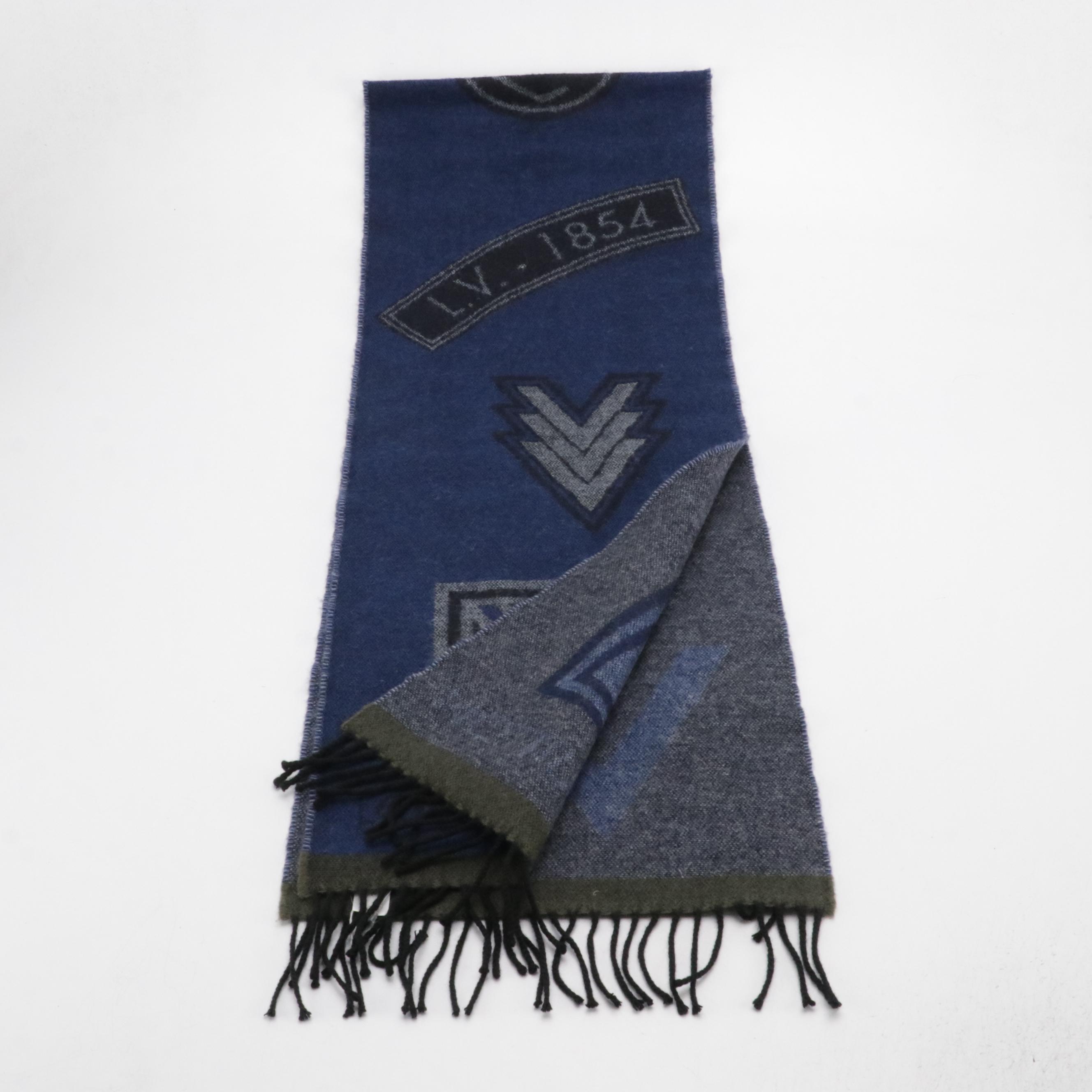 Louis Vuitton Wool and Cashmere Blend Fringe Scarf