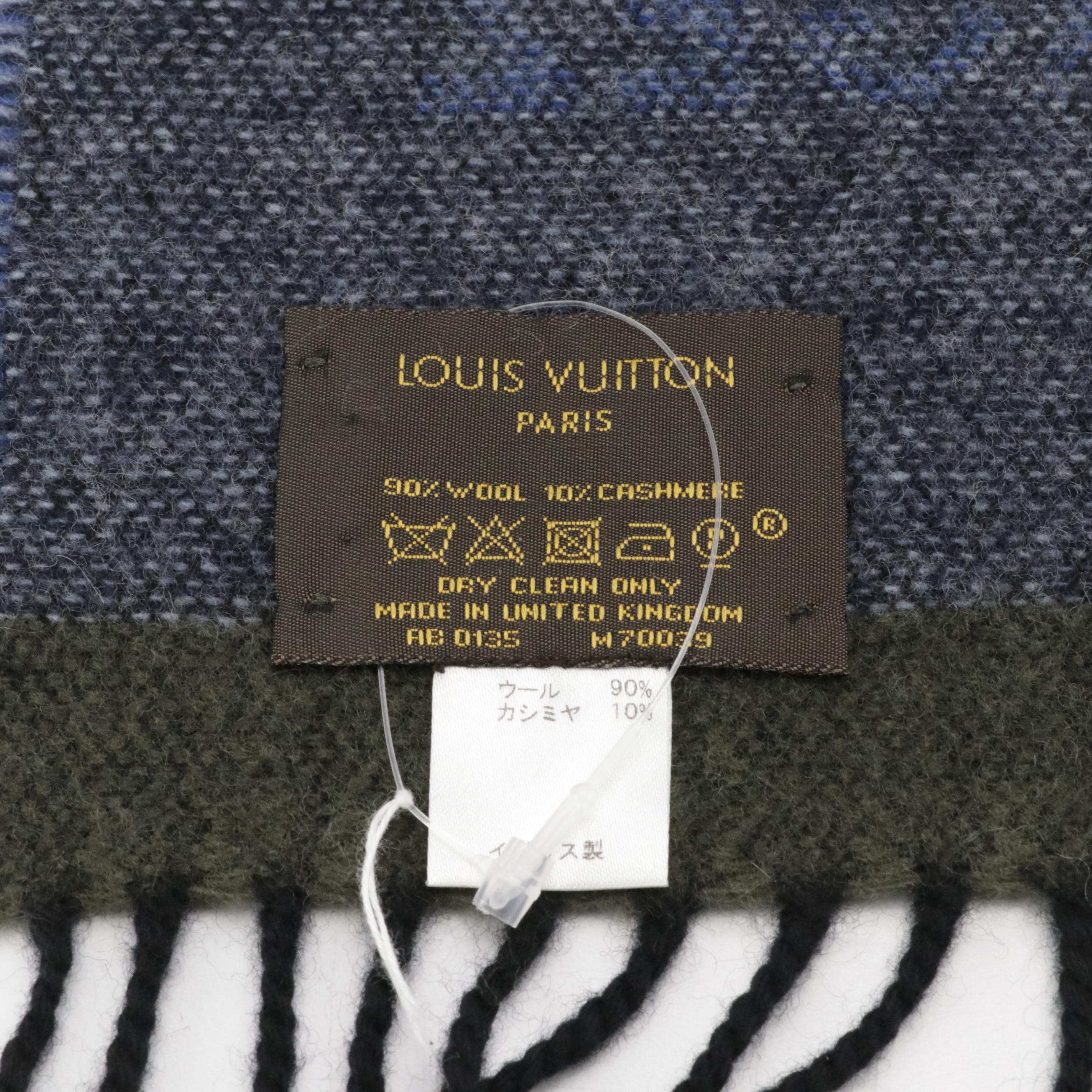 Louis Vuitton Wool and Cashmere Blend Fringe Scarf