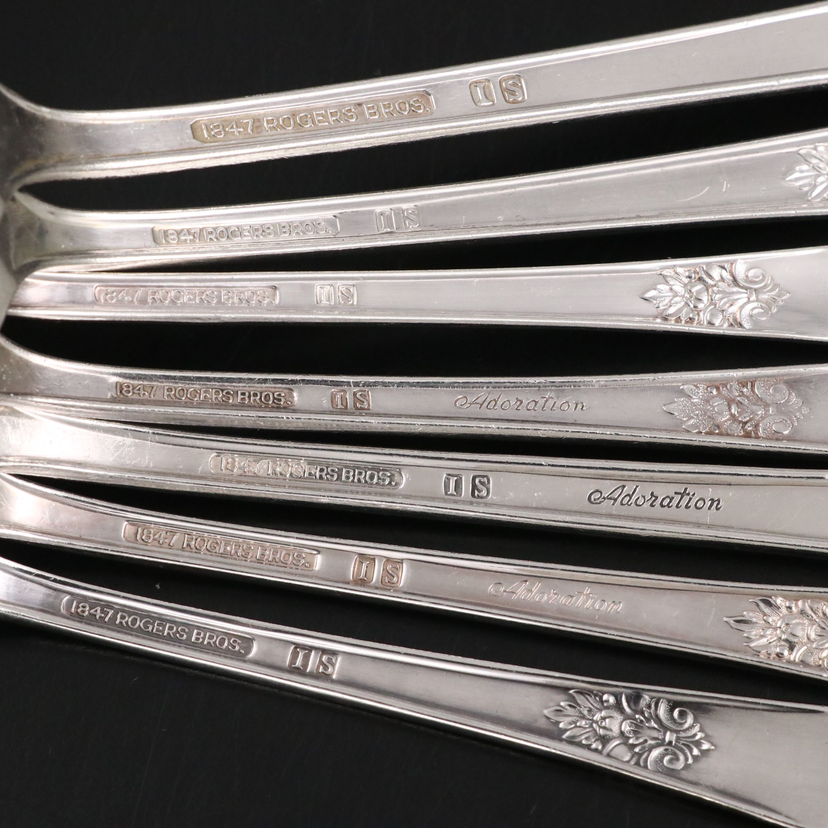 Rogers Bros. "Adoration" Silver Plate Flatware, Mid to Late 20th Century