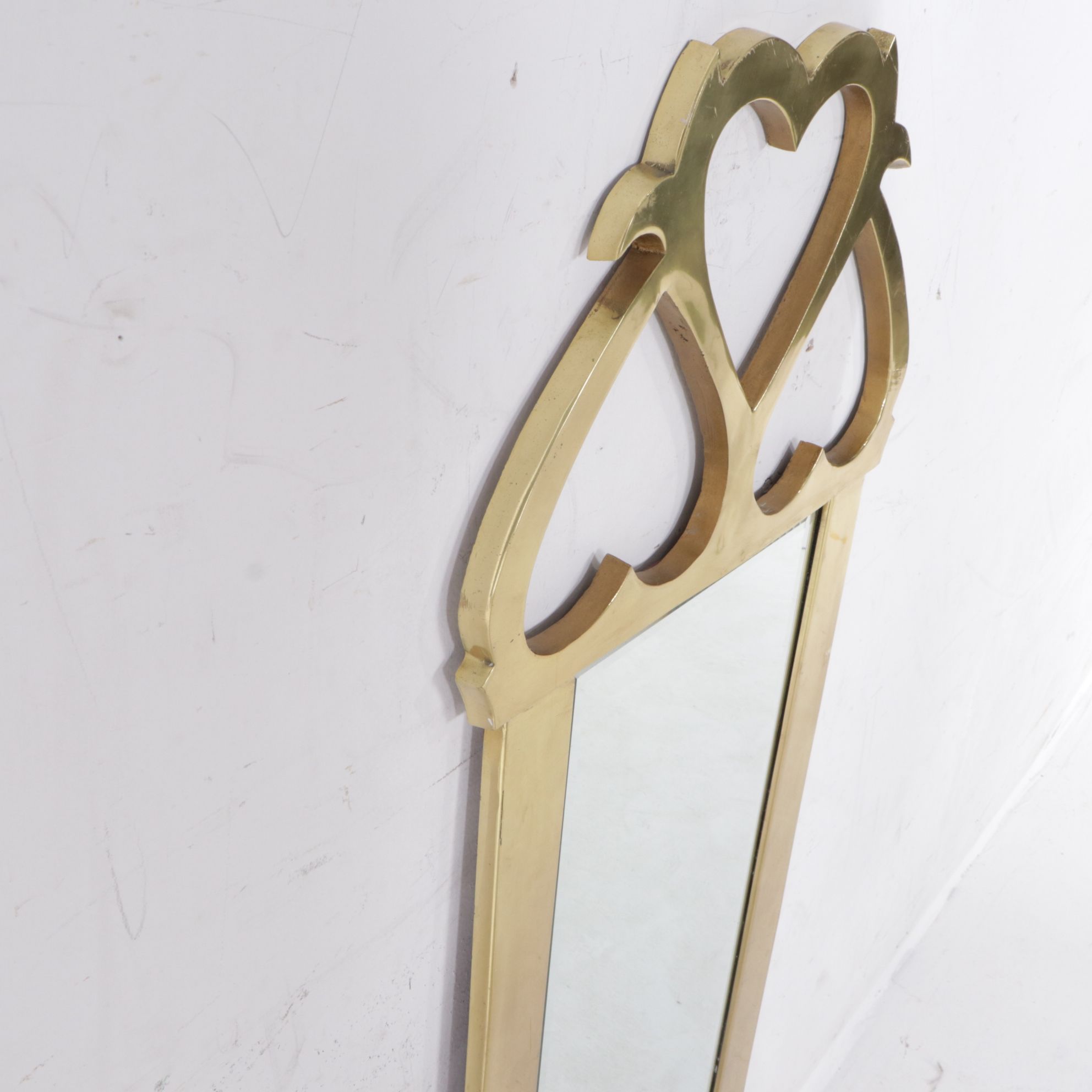 Mid Century Modern Brass Framed Wall Mirror