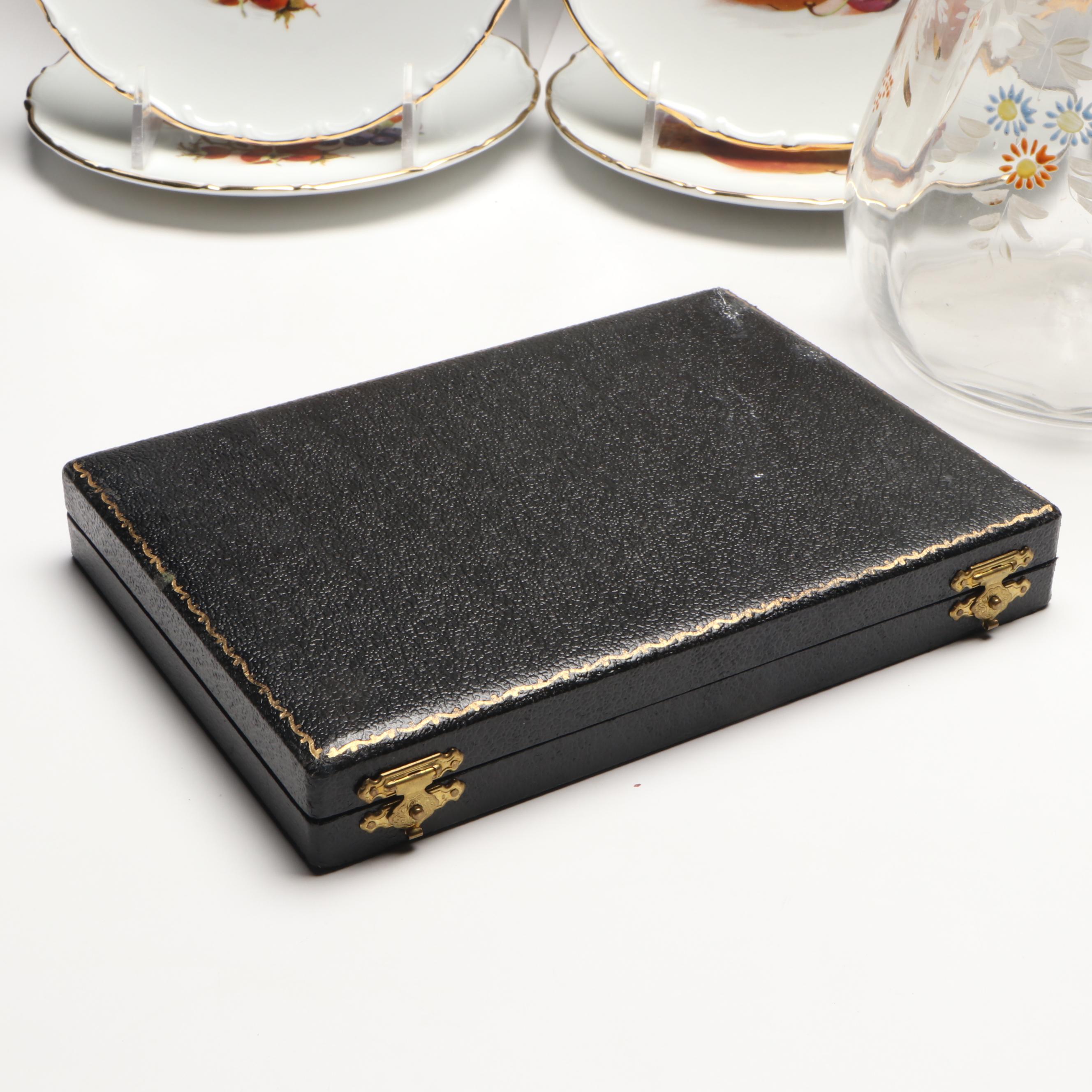 Schumann Arzberg Botanical Plates with Blown Pitcher and Hors d’Oeuvres Set