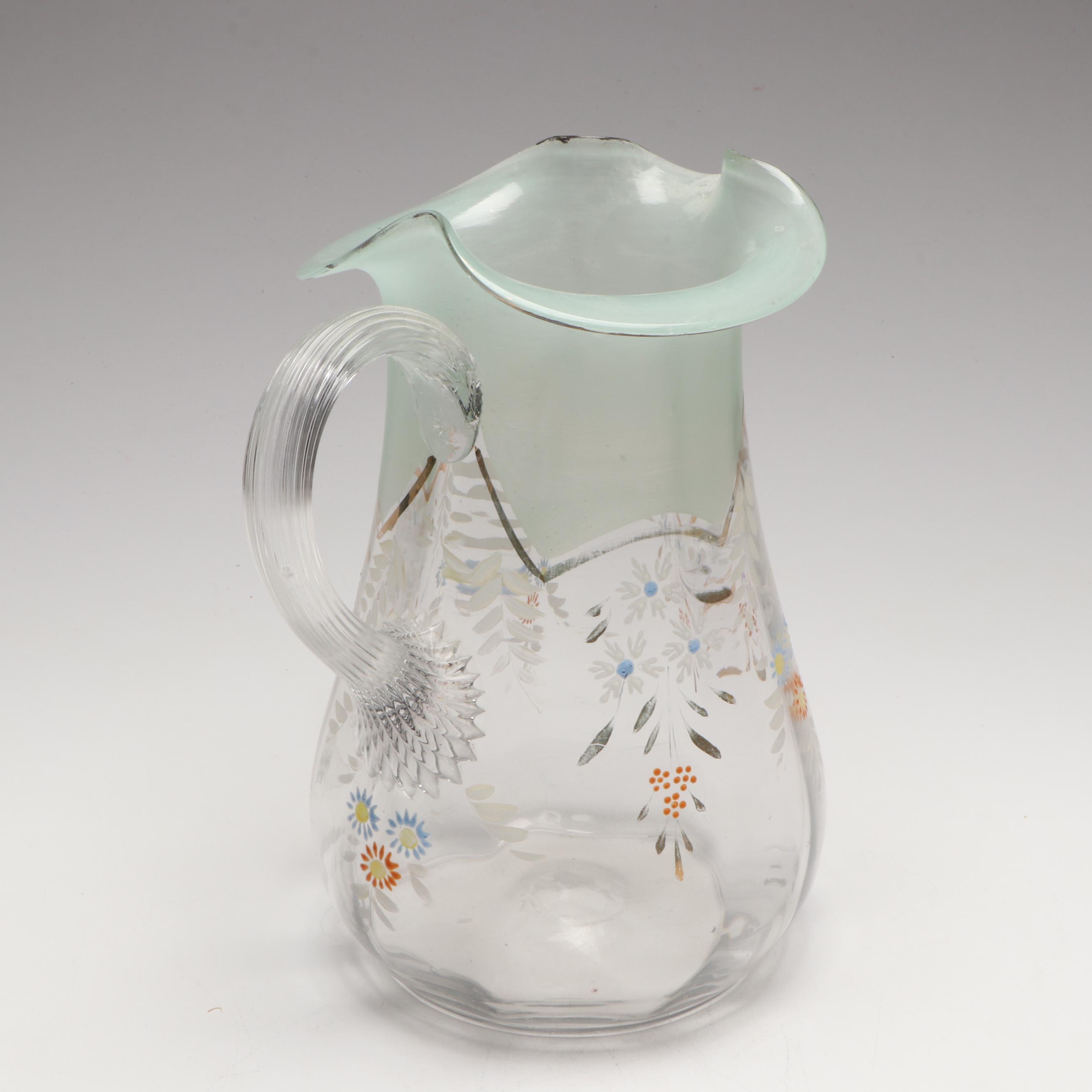 Schumann Arzberg Botanical Plates with Blown Pitcher and Hors d’Oeuvres Set