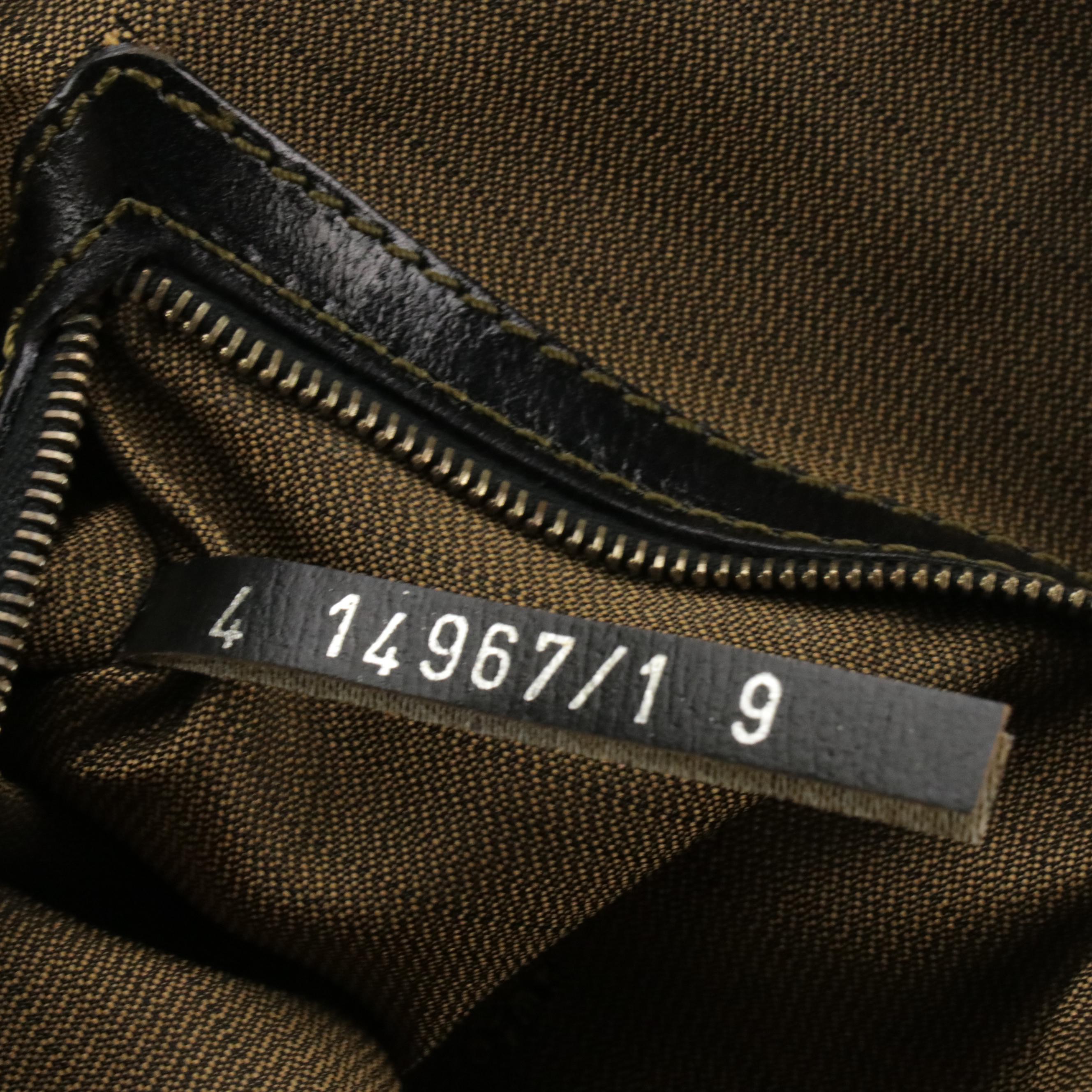 Fendi Zucca Canvas and Black Leather Dome Two-Way Bag