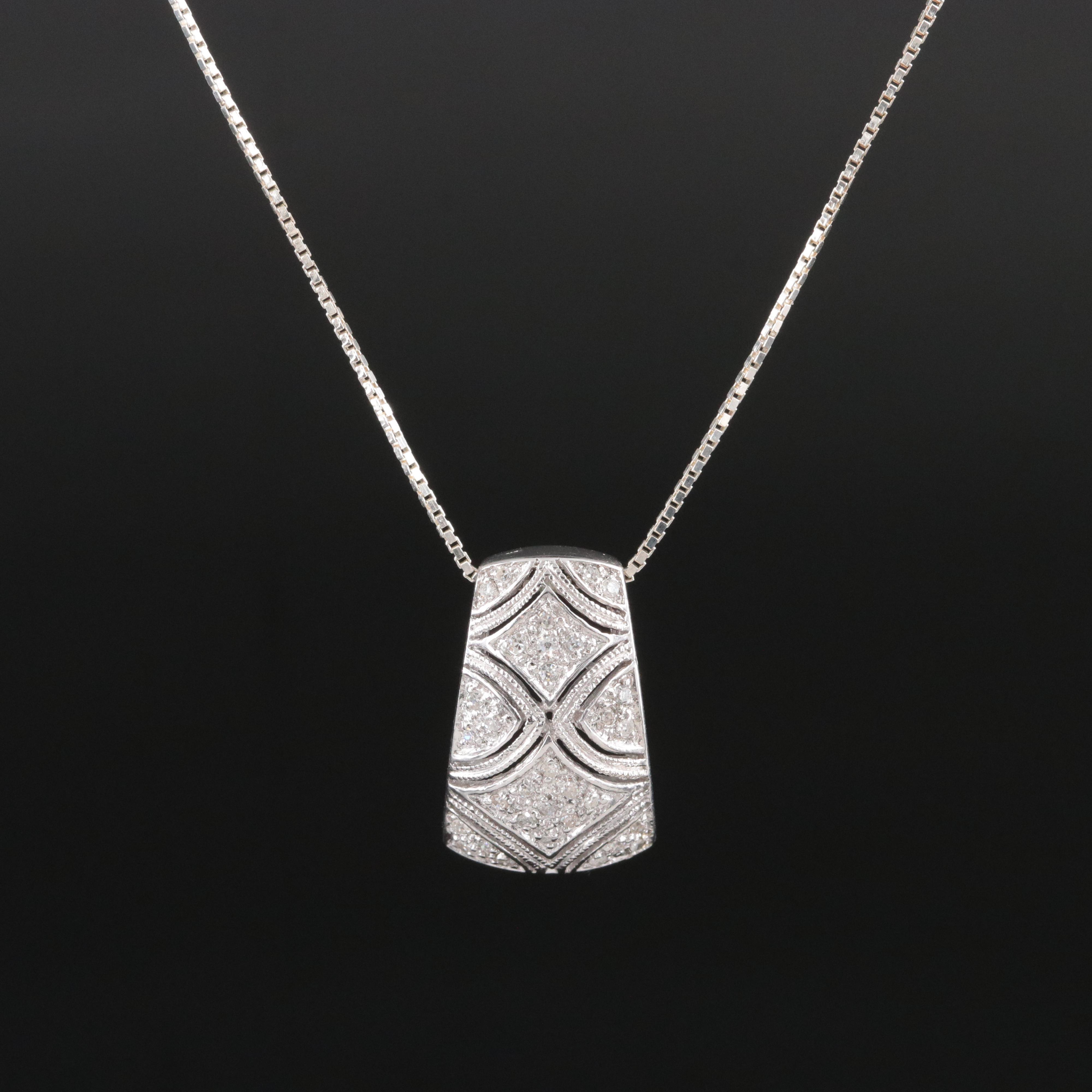 Sterling Diamond Pendant Necklace