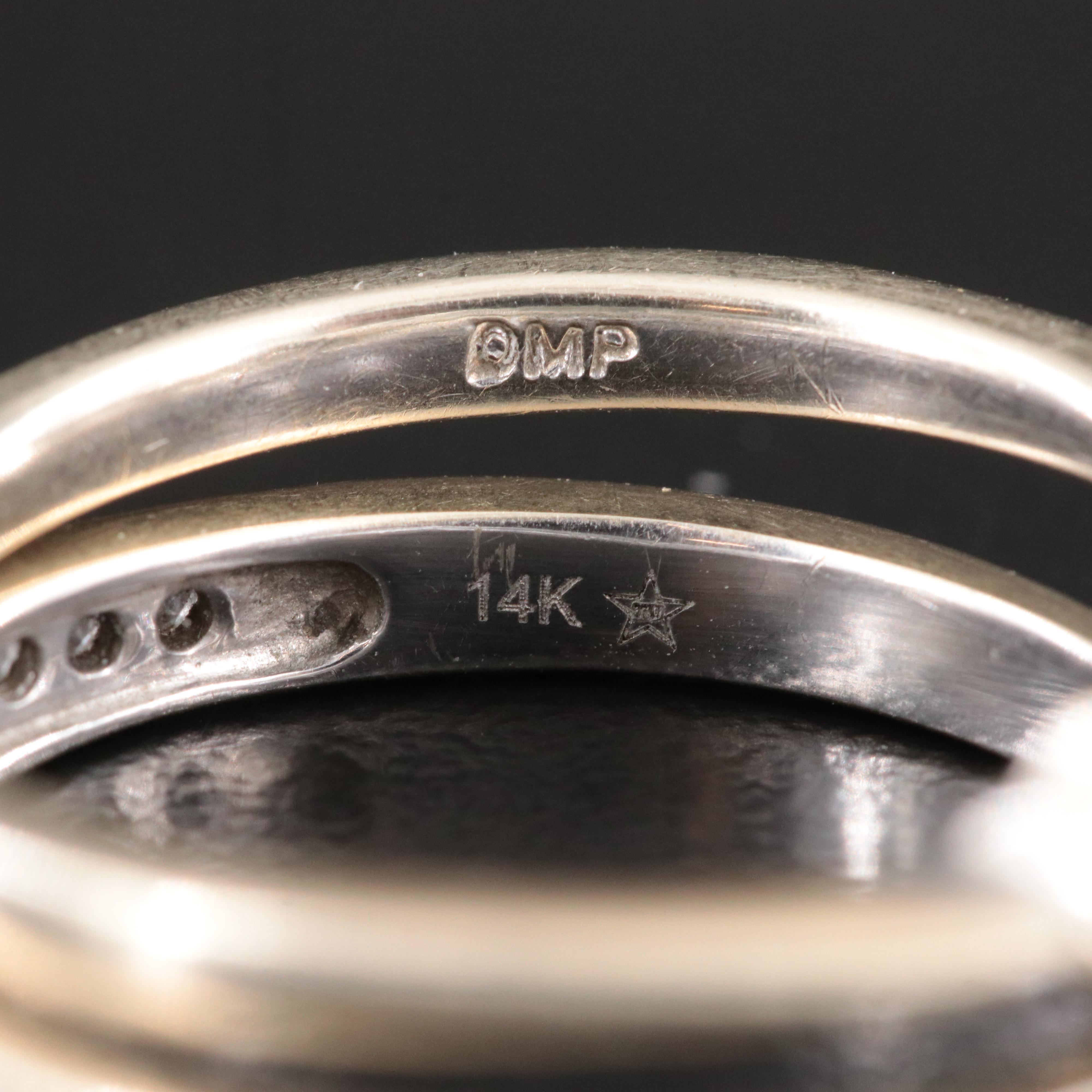 14K 1.04 CTW Diamond Ring and Stacking Bands