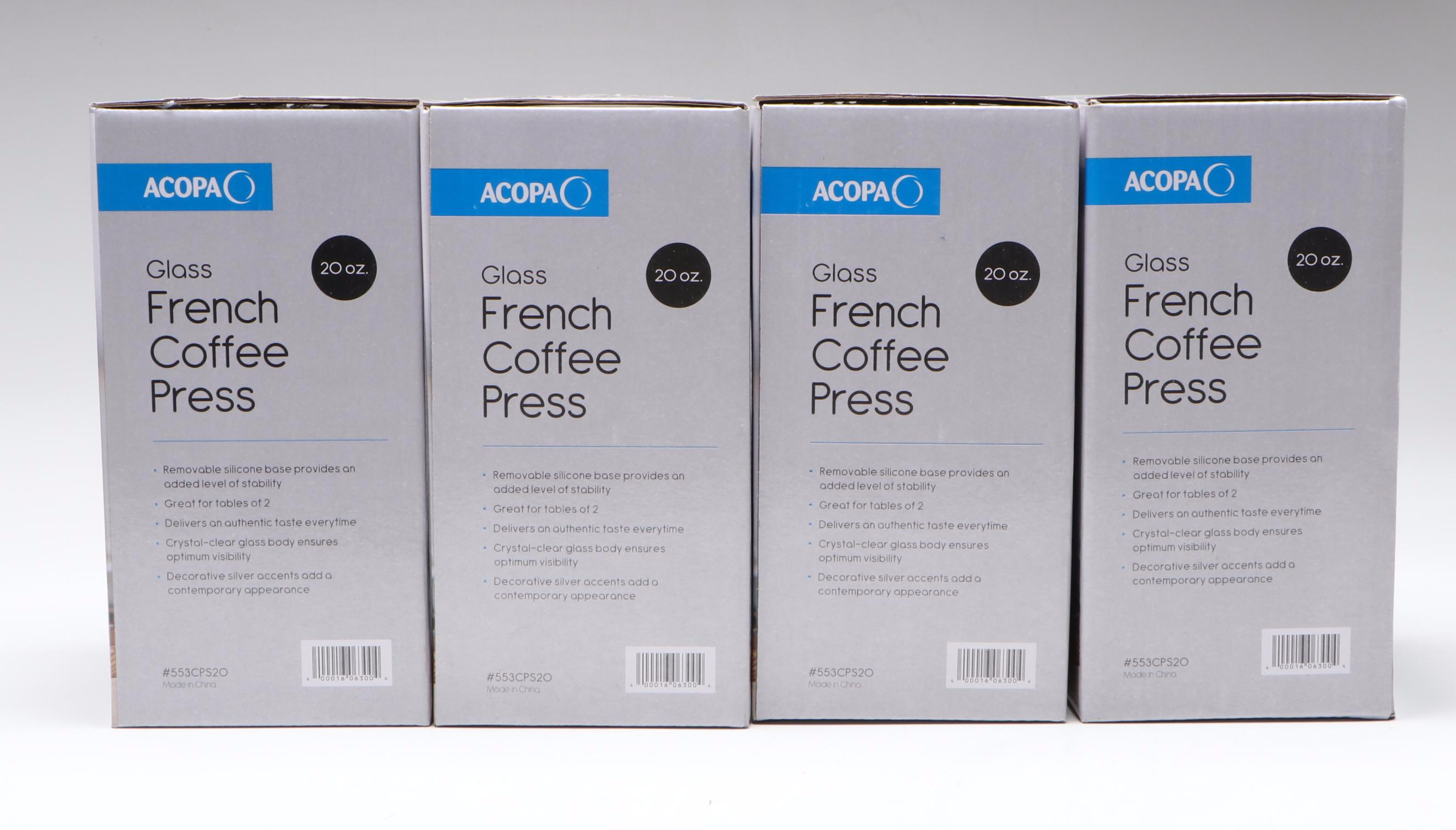 Acopa Glass French Coffee Presses