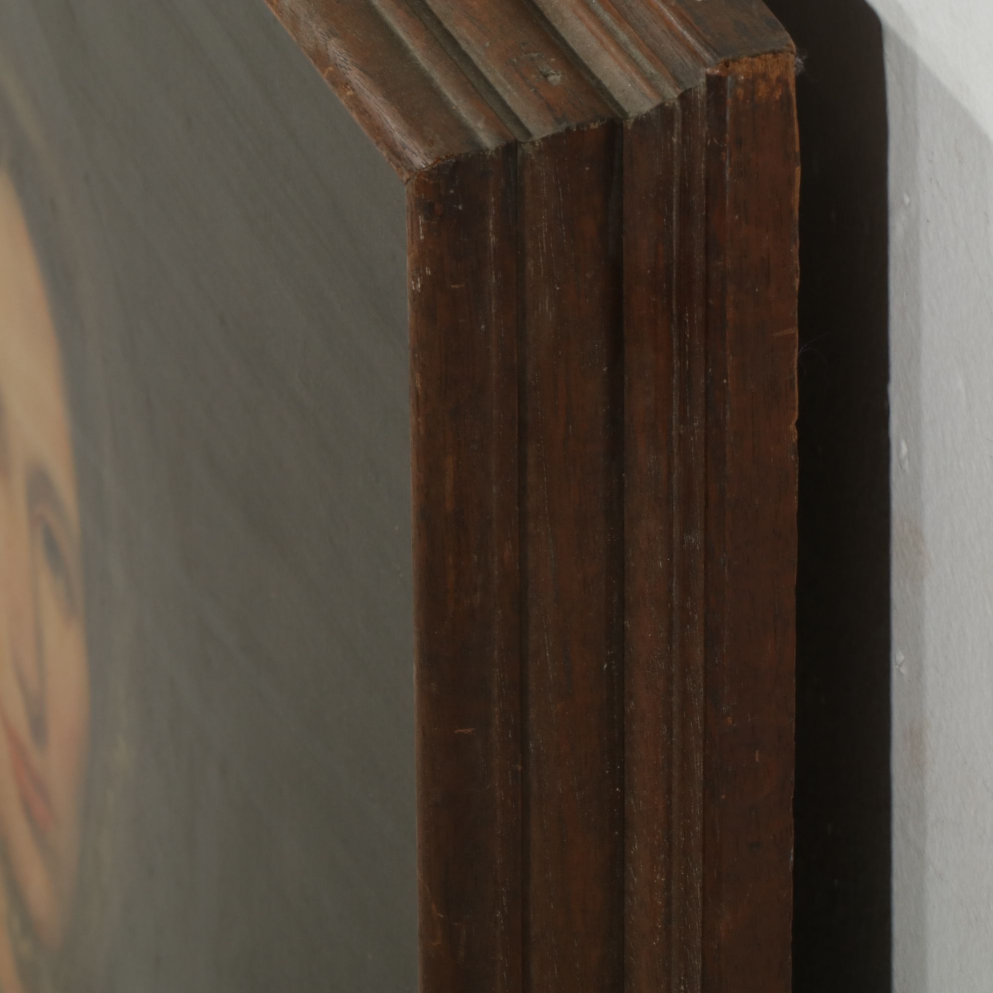 American School Portrait Oil Painting of Seated Woman with a Bonnet