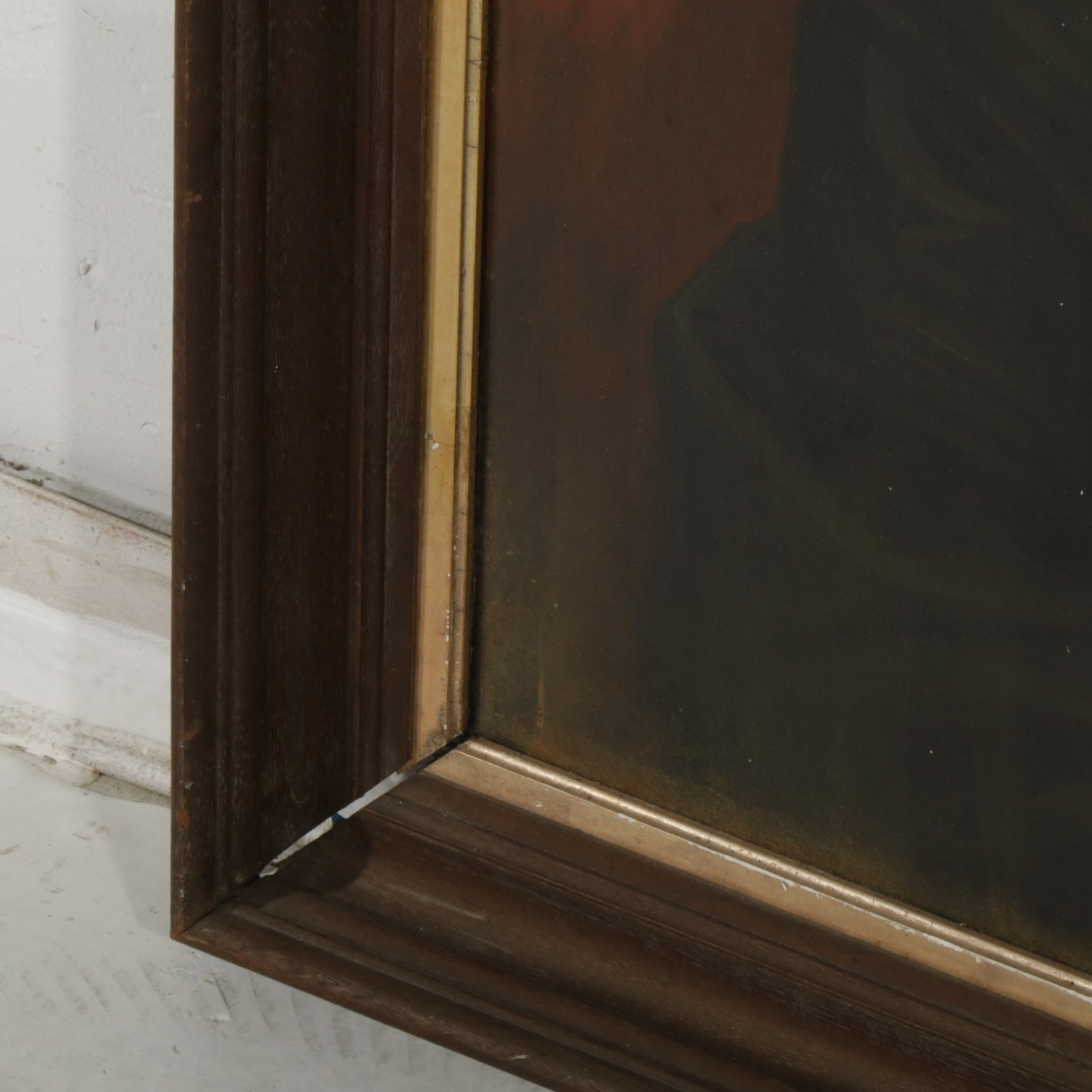 American School Portrait Oil Painting of Seated Woman with a Bonnet