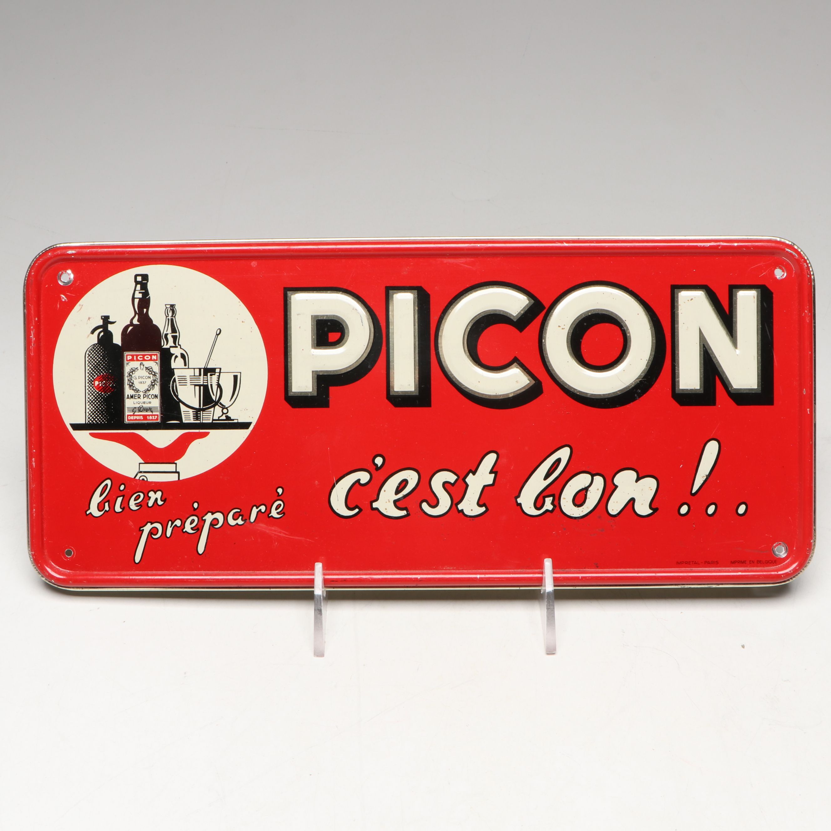 French Apèritif "Picon Avec Bière" and "Picon Bien Preparer C'est Bon!" Signs