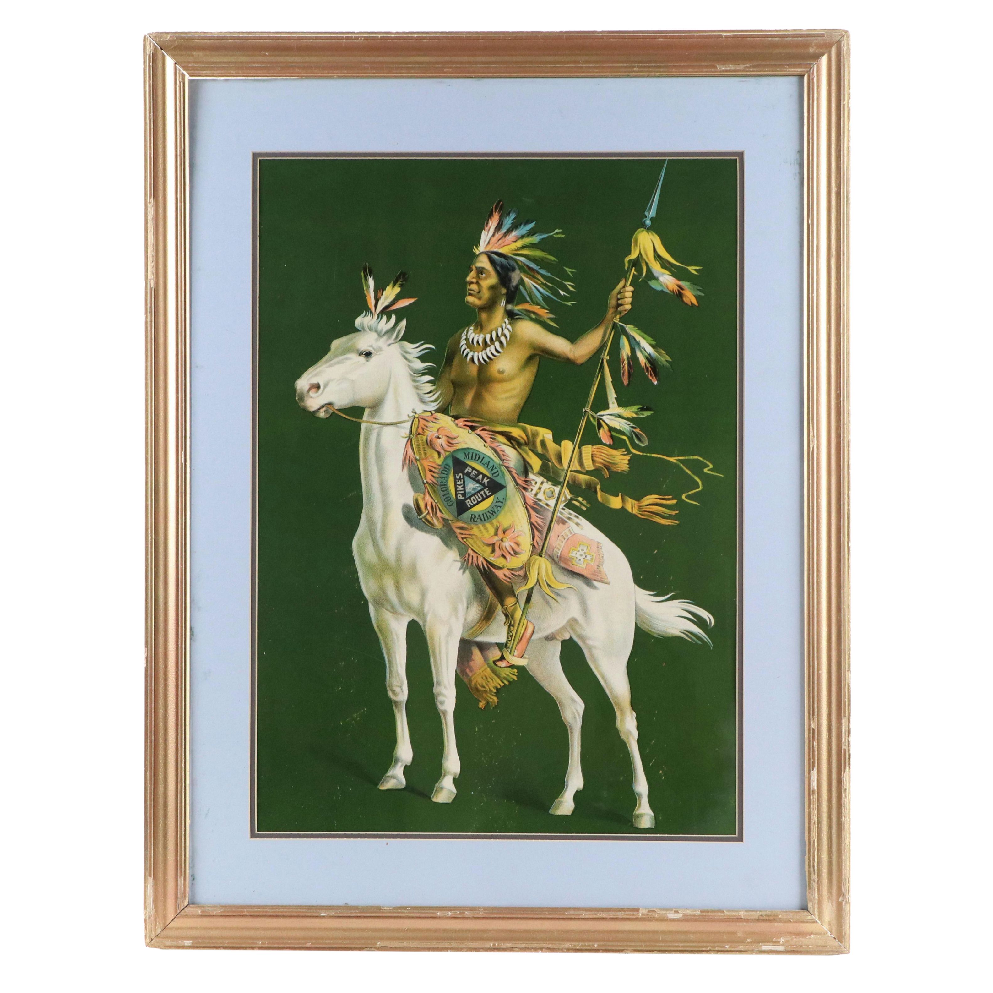 Colorado Midland Railway Advertisement Lithograph Poster