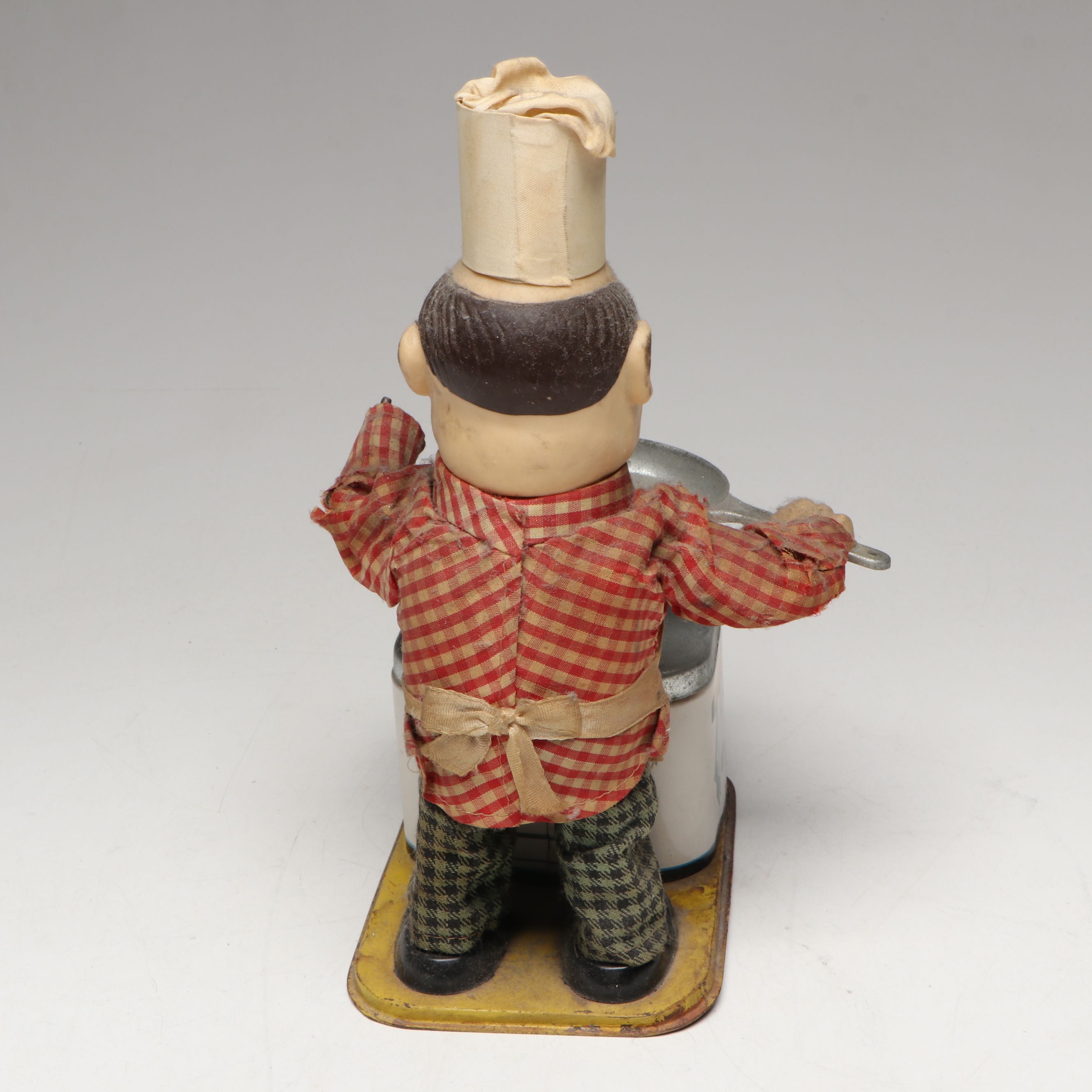 Japanese Tin and Rubber "Chef Cook" Toy, Mid-20th Century
