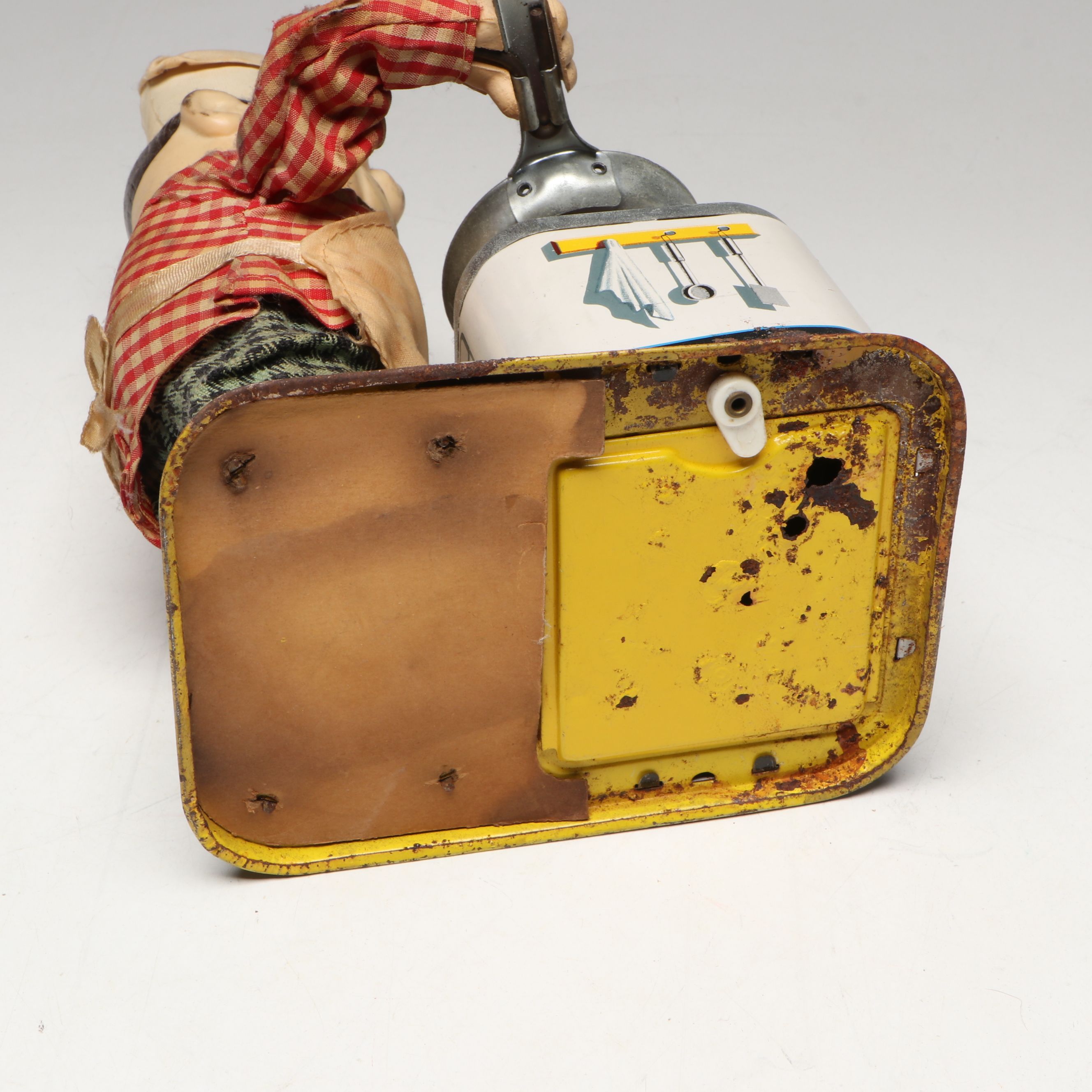 Japanese Tin and Rubber "Chef Cook" Toy, Mid-20th Century