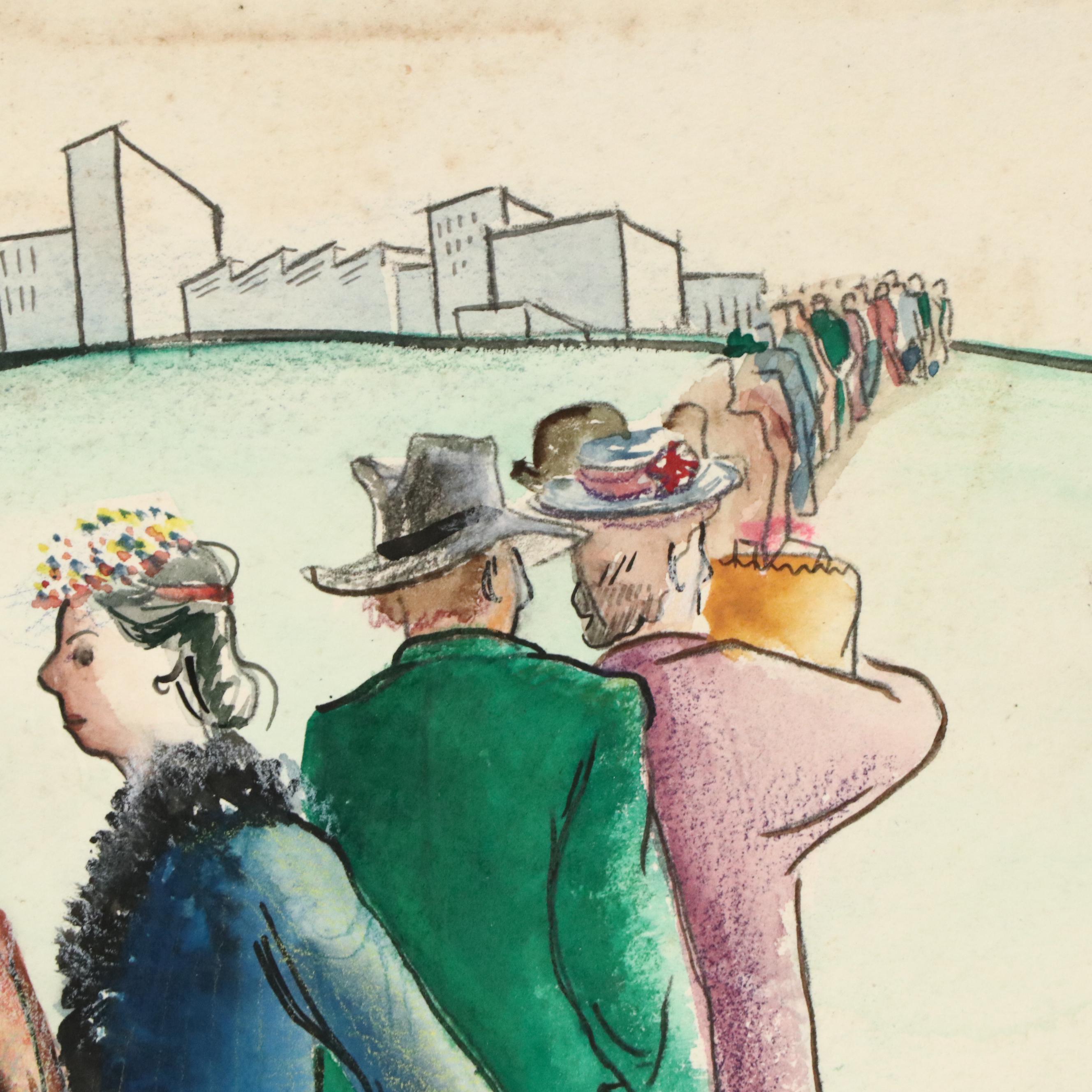 Mary Elizabeth Johnson Figurative Landscape Mixed Media Drawing