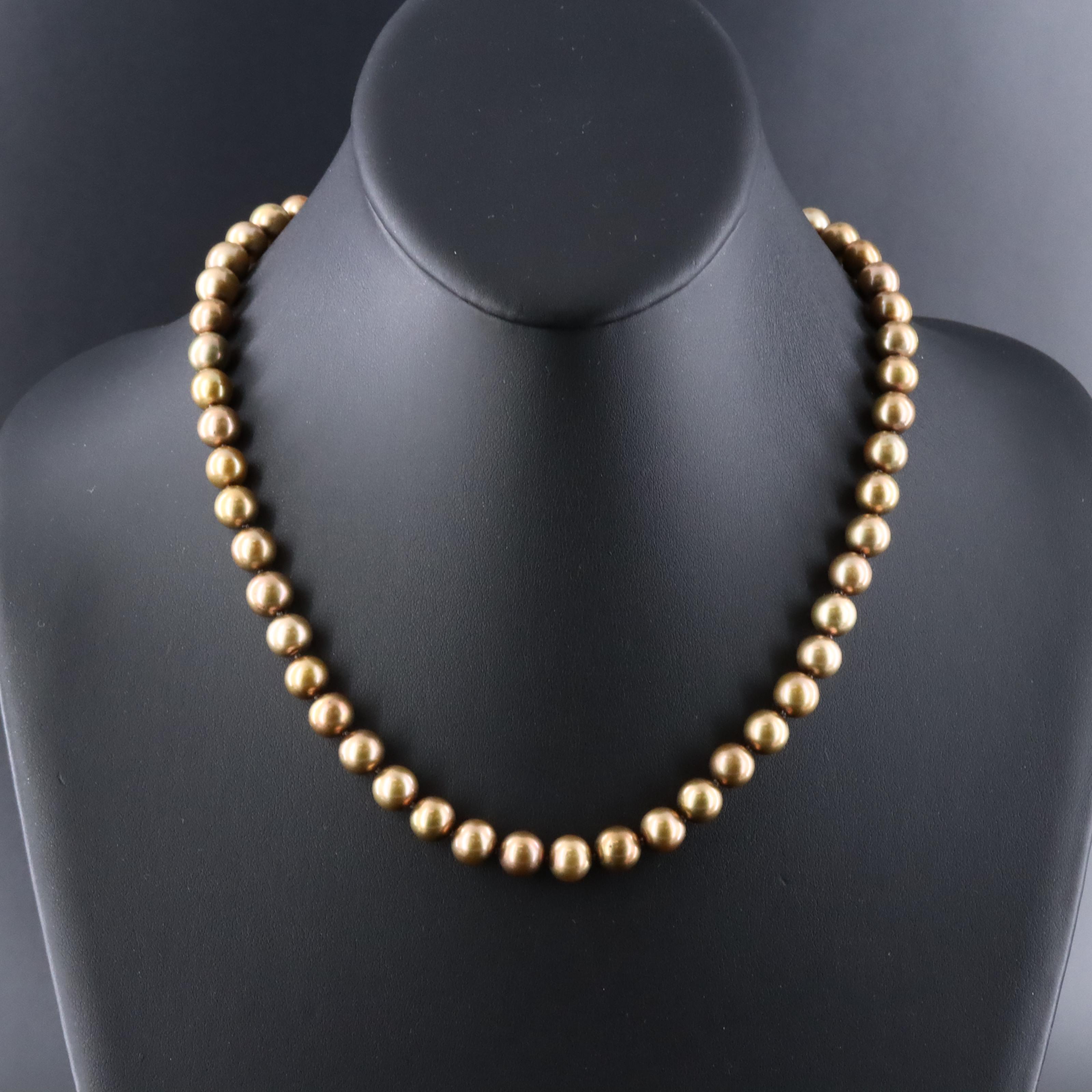 Pearl Necklace with 14K Clasp