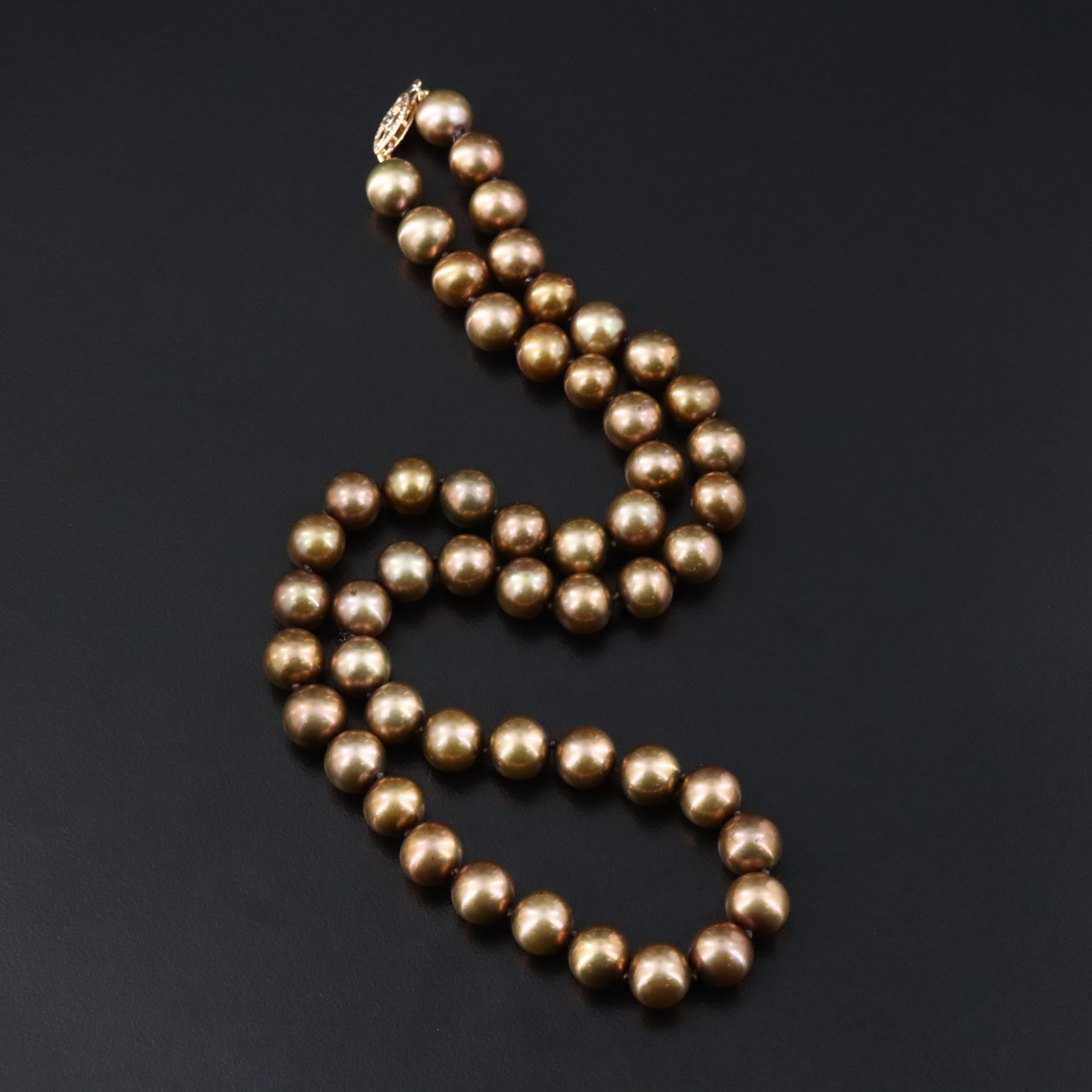 Pearl Necklace with 14K Clasp