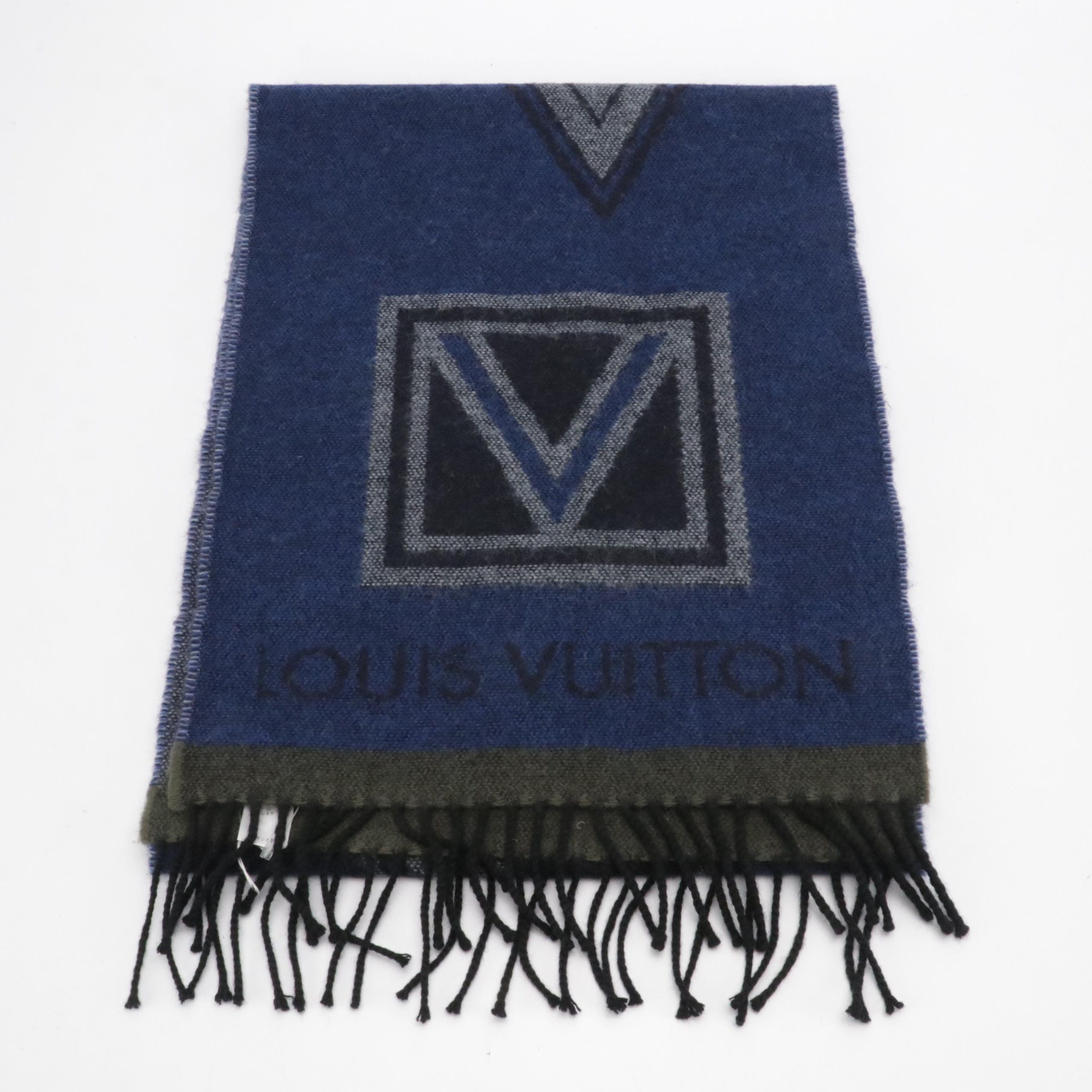 Louis Vuitton Wool and Cashmere Blend Fringe Scarf