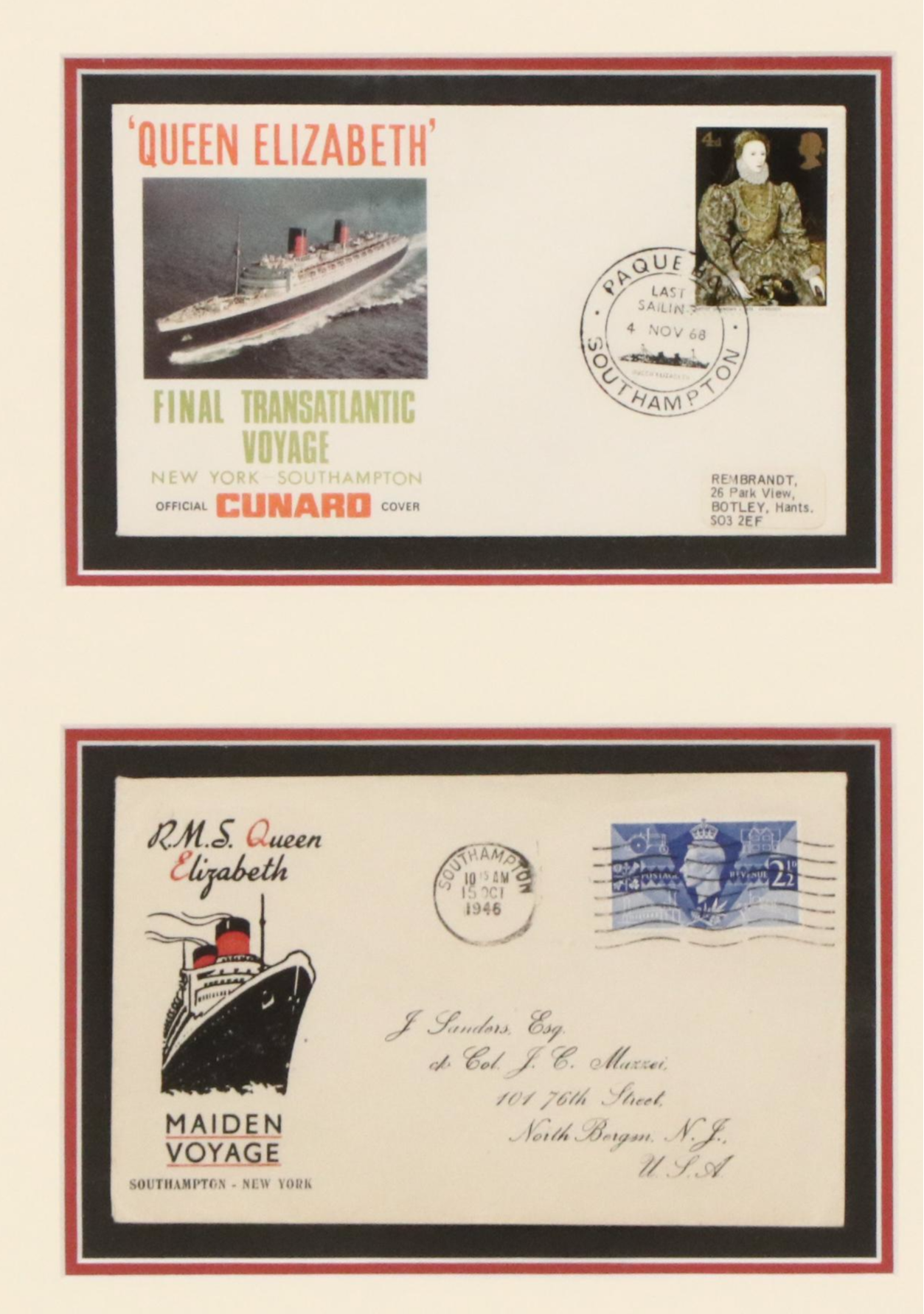R.M.S. Queen Elizabeth Commemorative Covers, Cunard 125th Poster, More