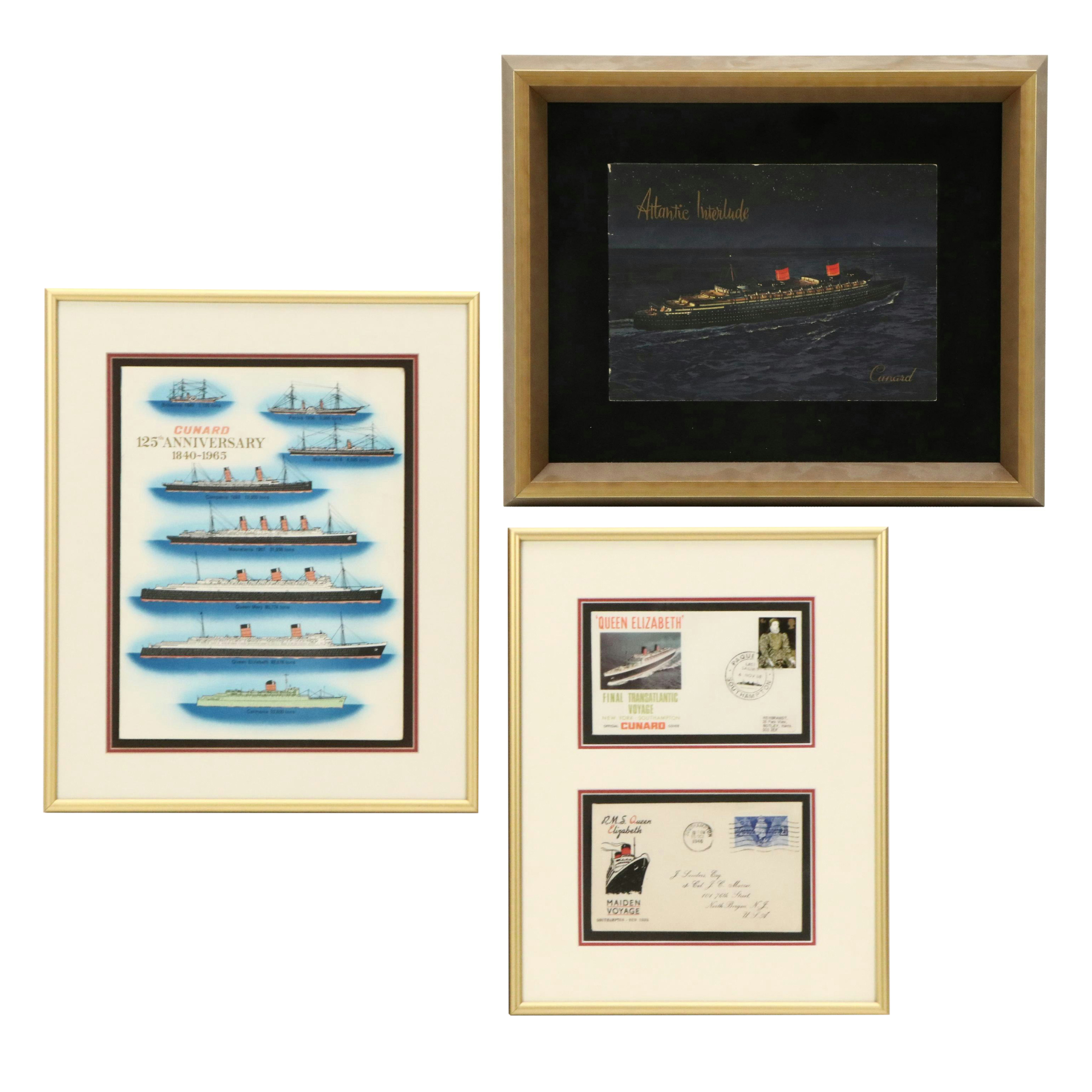 R.M.S. Queen Elizabeth Commemorative Covers, Cunard 125th Poster, More
