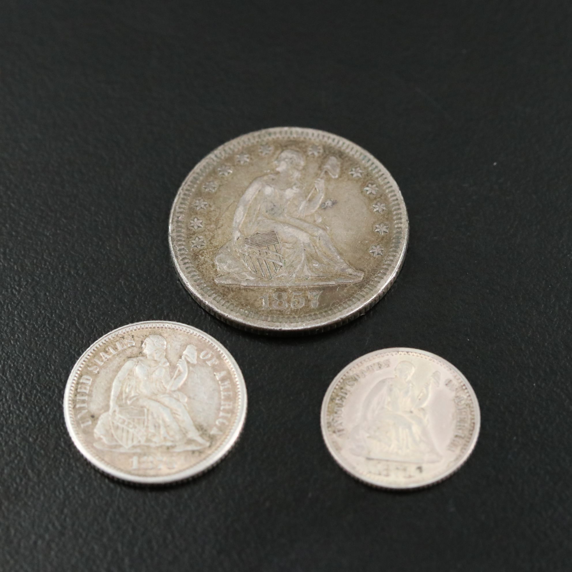 Three Different Seated Liberty Silver U.S. Coins