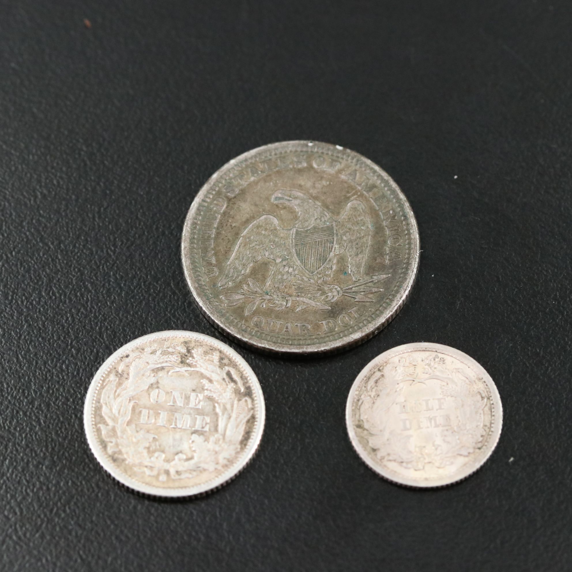Three Different Seated Liberty Silver U.S. Coins
