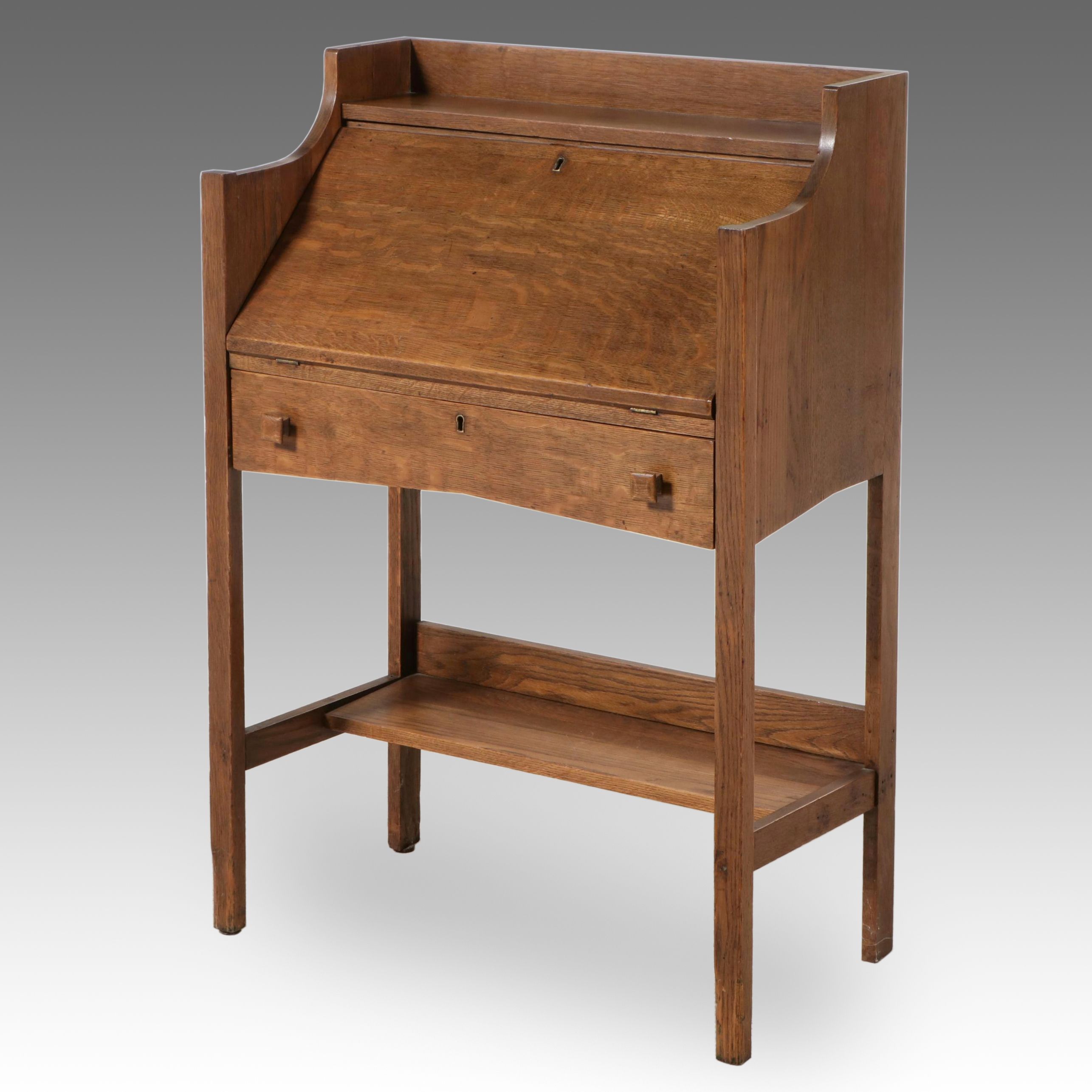 Arts & Crafts Oak Fall Front Desk