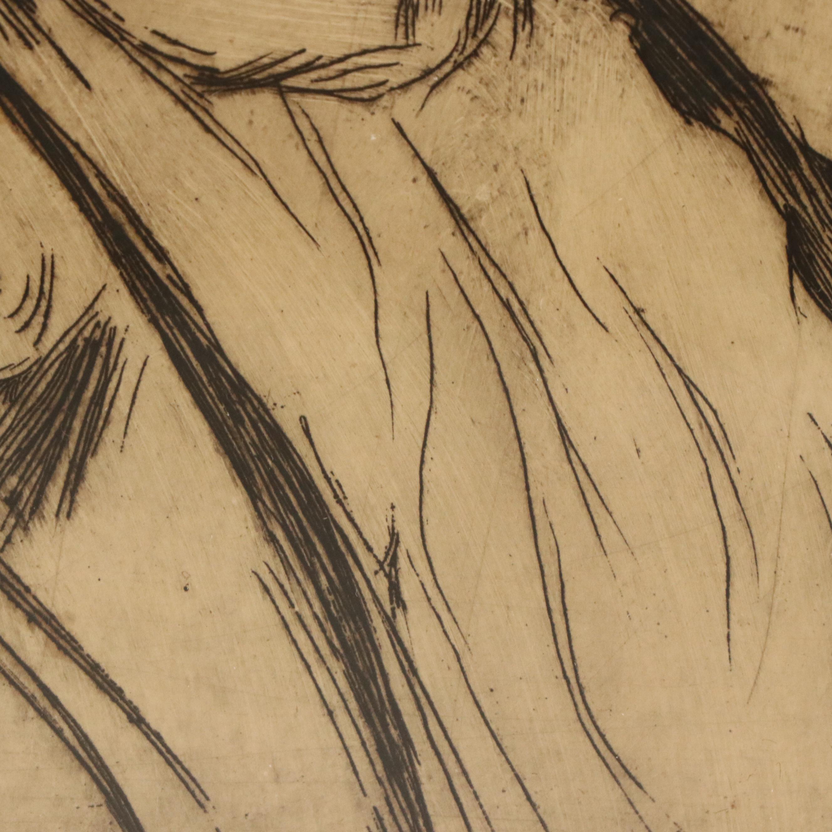 David Rosenthal Etching "Beethoven," Early 20th Century