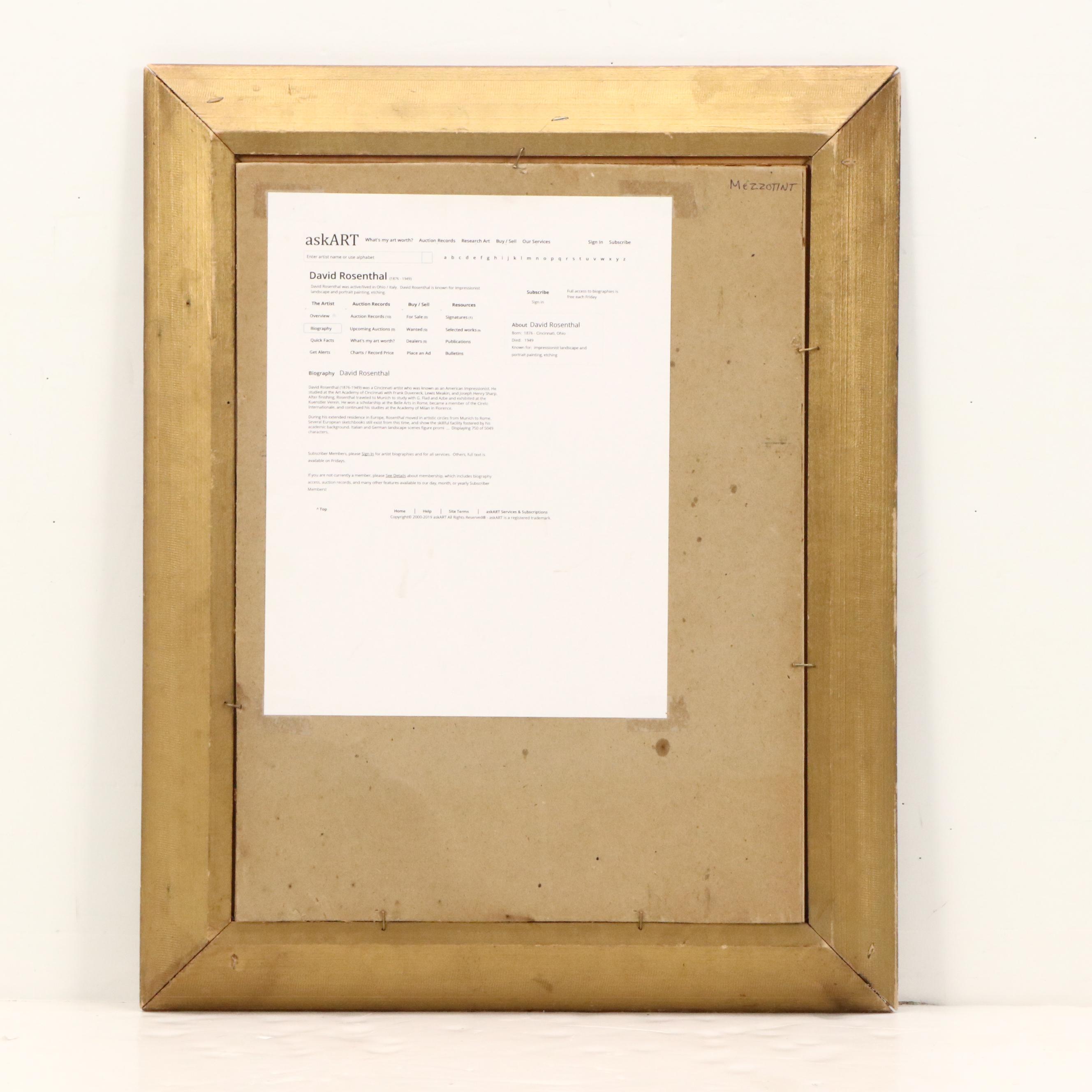 David Rosenthal Etching "Beethoven," Early 20th Century