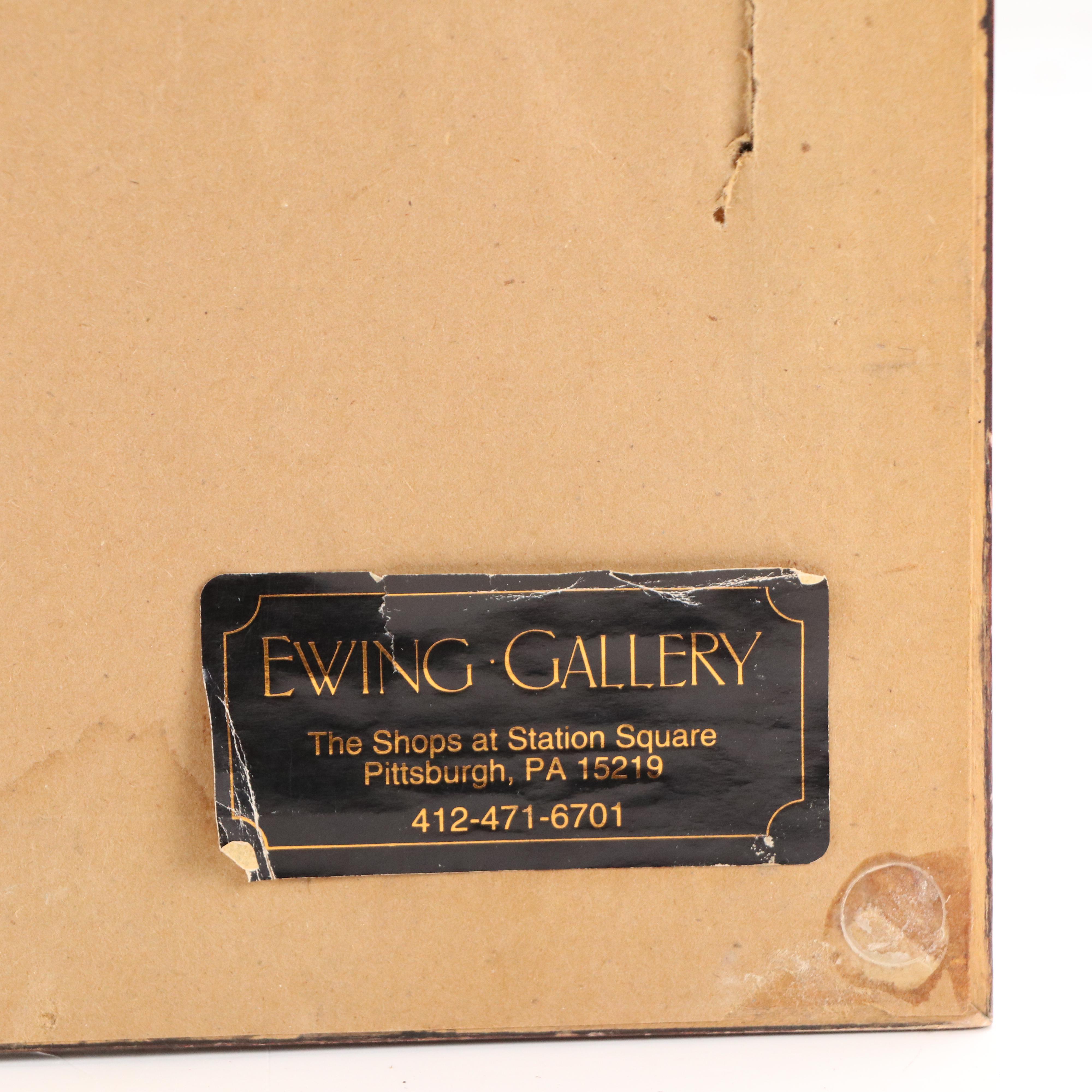 C. Butler Pendley Hand-Colored Etching of Exotic Bird