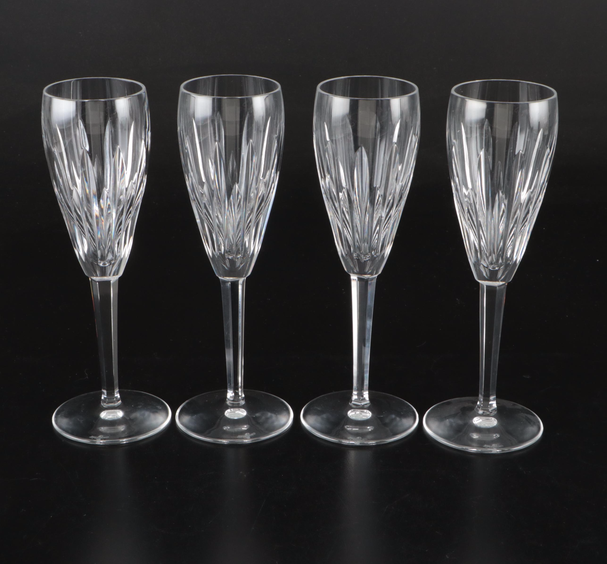 Waterford Crystal "Carina" Fluted Champagne Glasses, 1987-2017