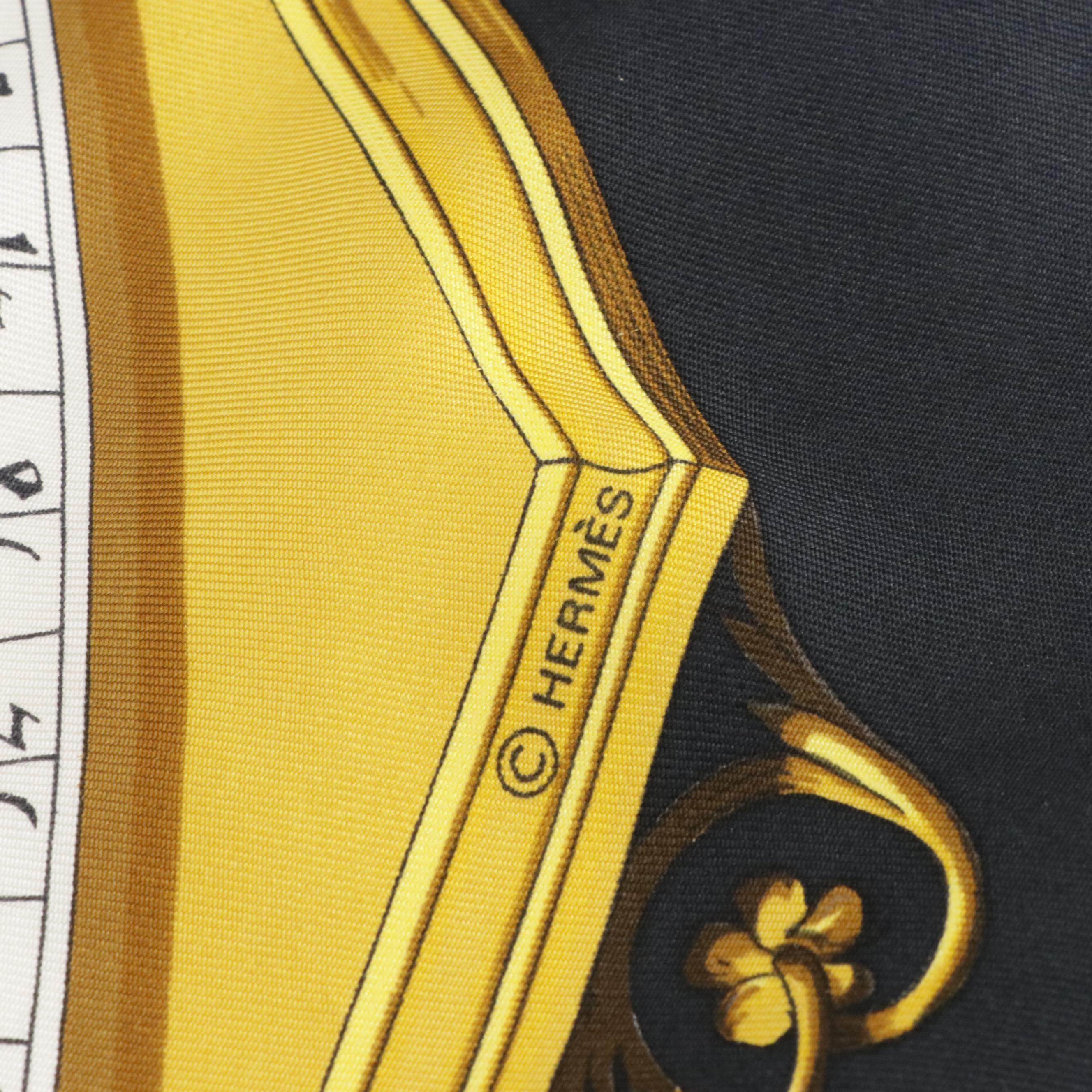 Hermès "Dies Et Hore" Scarf 90 in Silk Twill